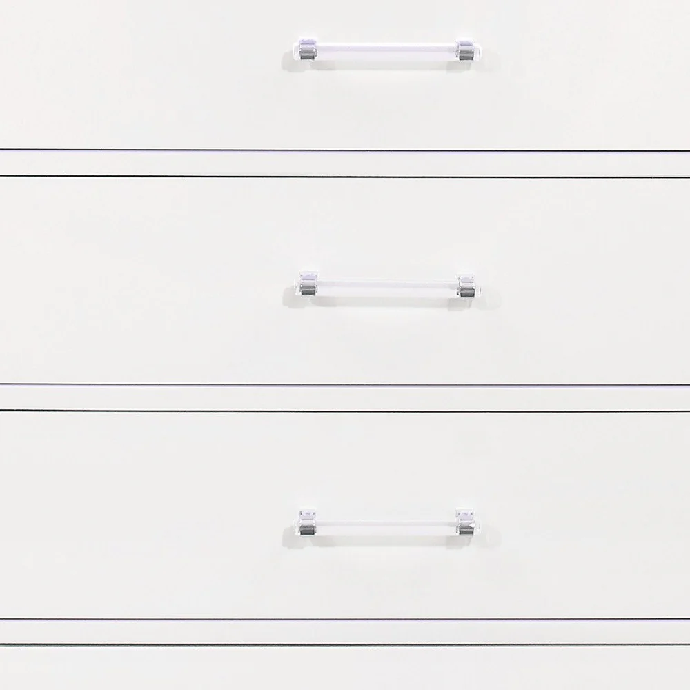 White Solid Wood Five Drawer Chest with LED Lighting By Homeroots - Image 5