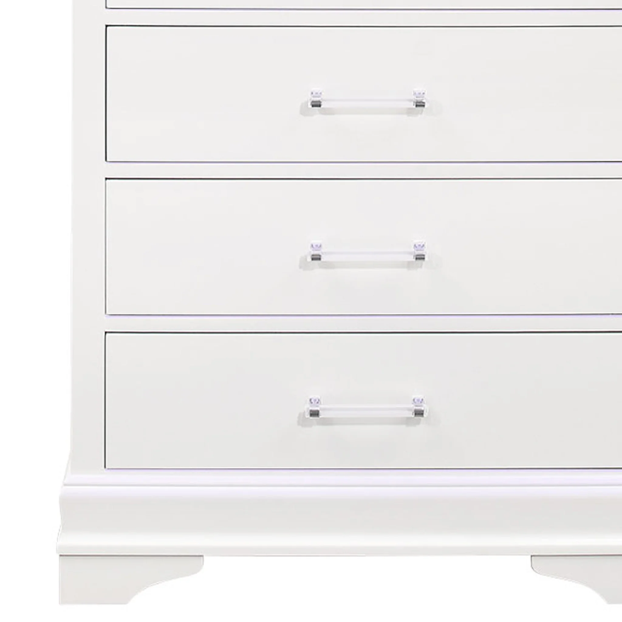 White Solid Wood Five Drawer Chest with LED Lighting By Homeroots - Image 6