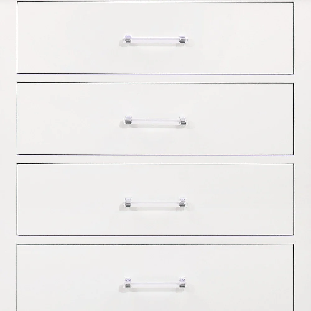 White Solid Wood Five Drawer Chest with LED Lighting By Homeroots - Image 7