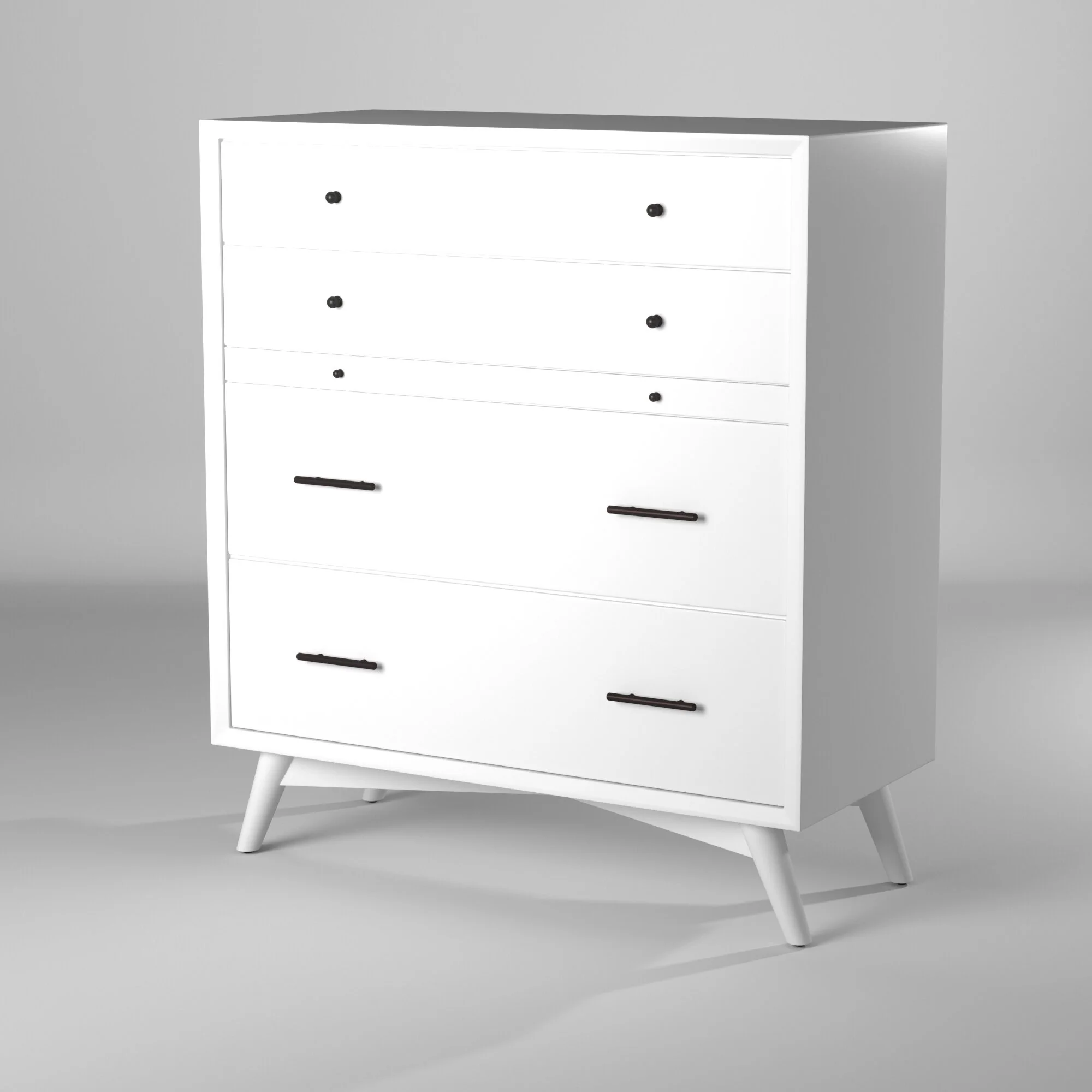 White Solid Wood Four Drawer Chest By Homeroots - Image 5