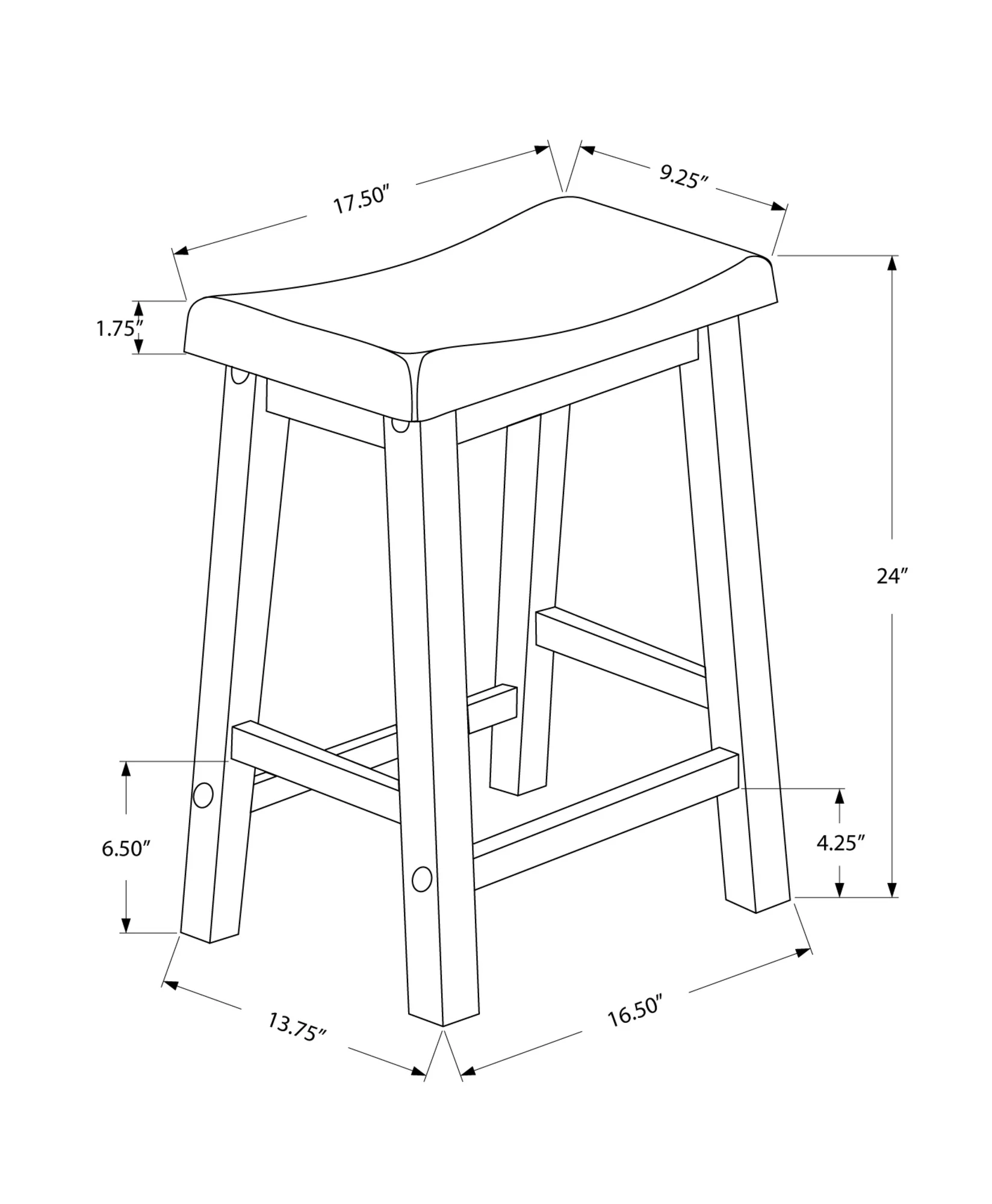 White Solid Wood Mdf Barstool By Homeroots - Image 3