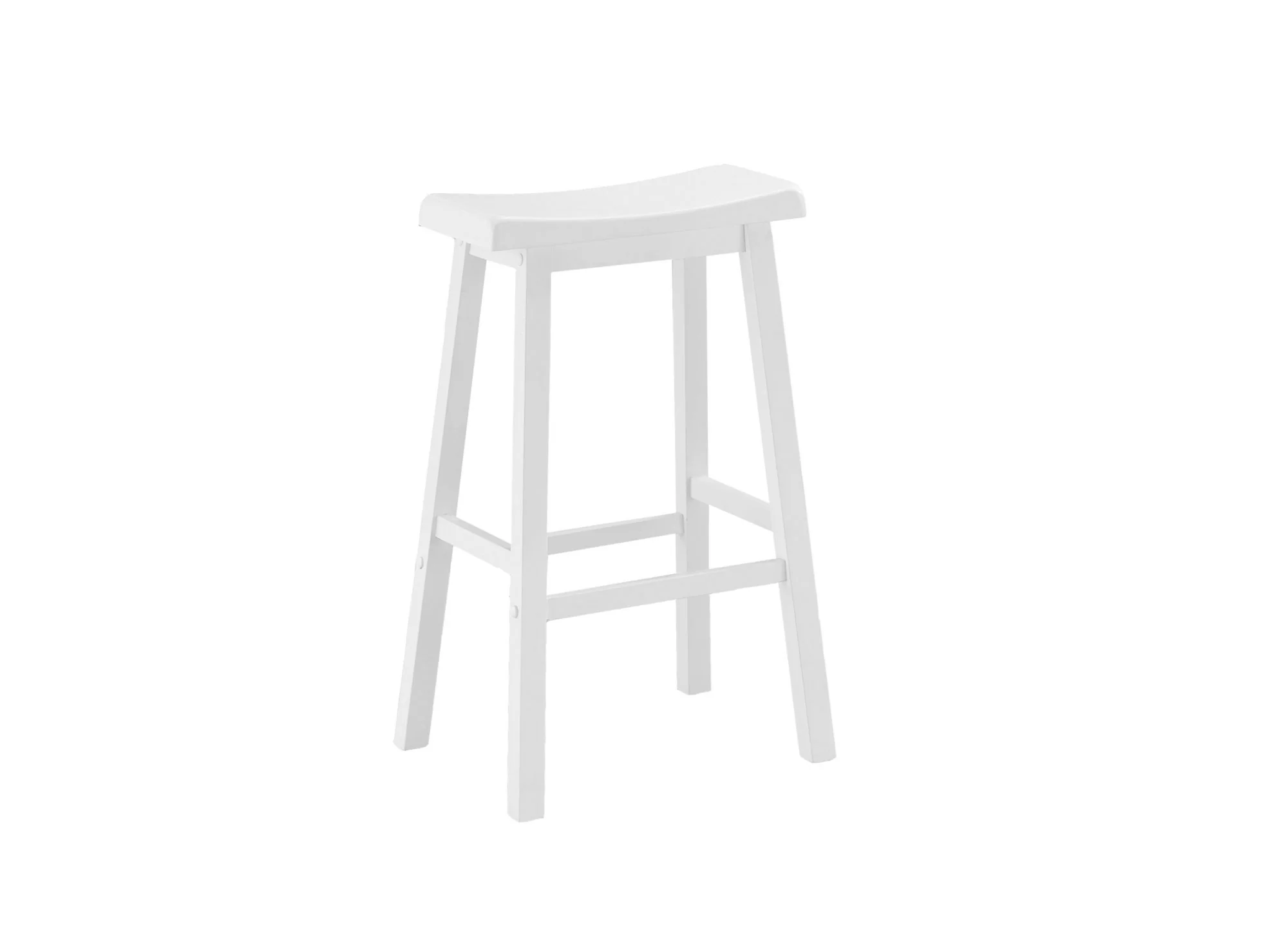 White Solid Wood Mdf Barstools 2Pcs By Homeroots - Image 2