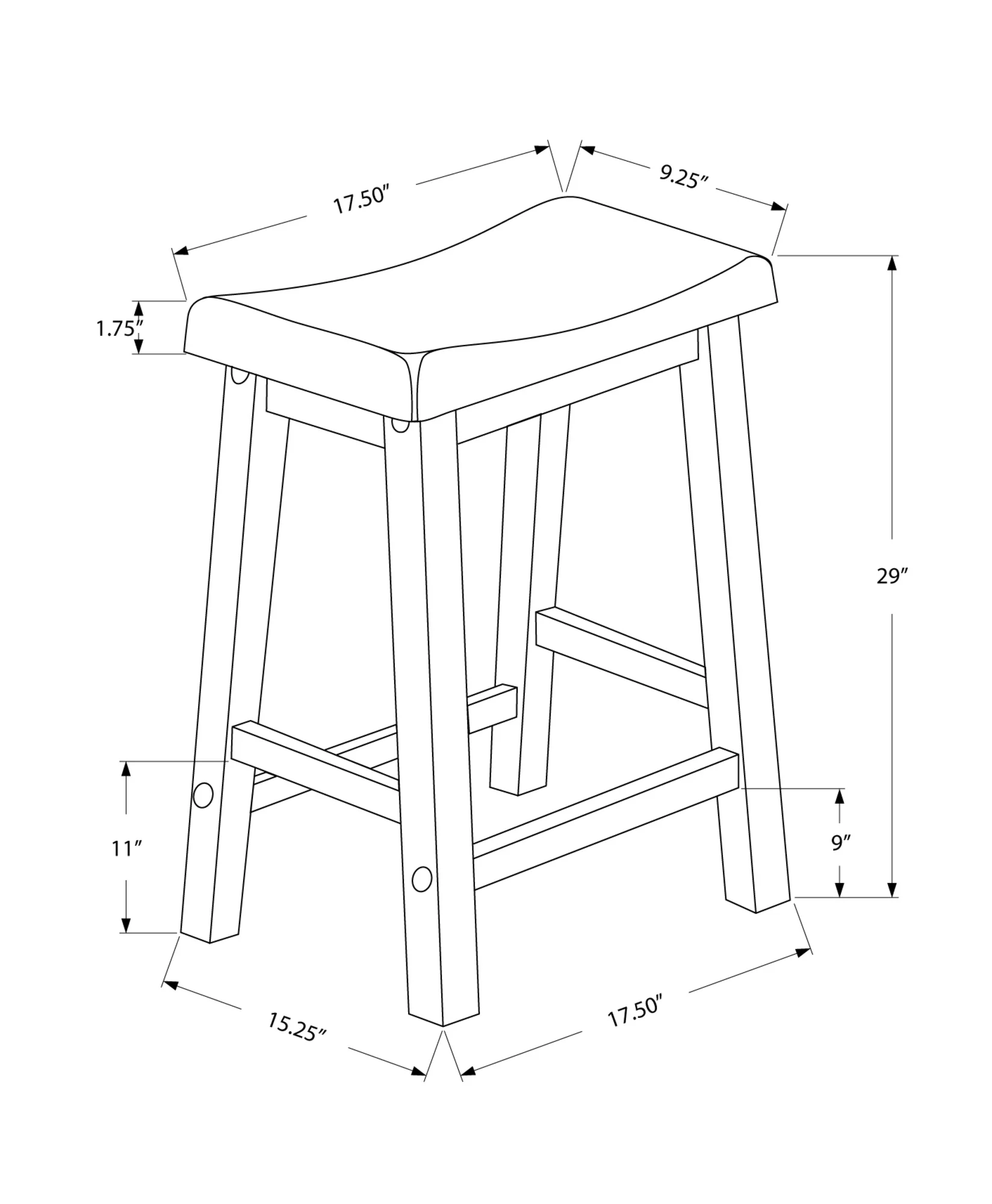 White Solid Wood Mdf Barstools 2Pcs By Homeroots - Image 3