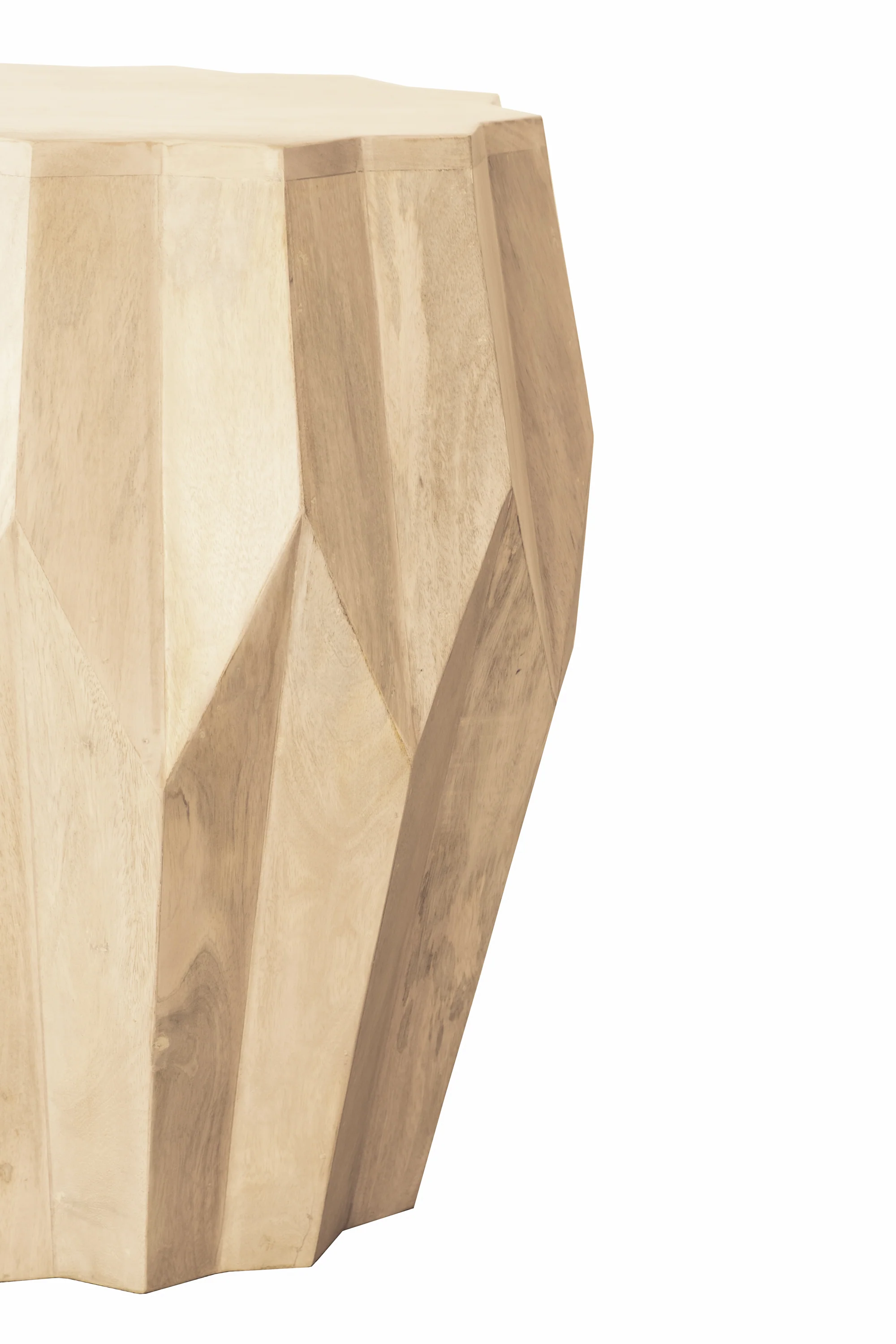 White Solid Wood Round End Table By Homeroots - Image 3