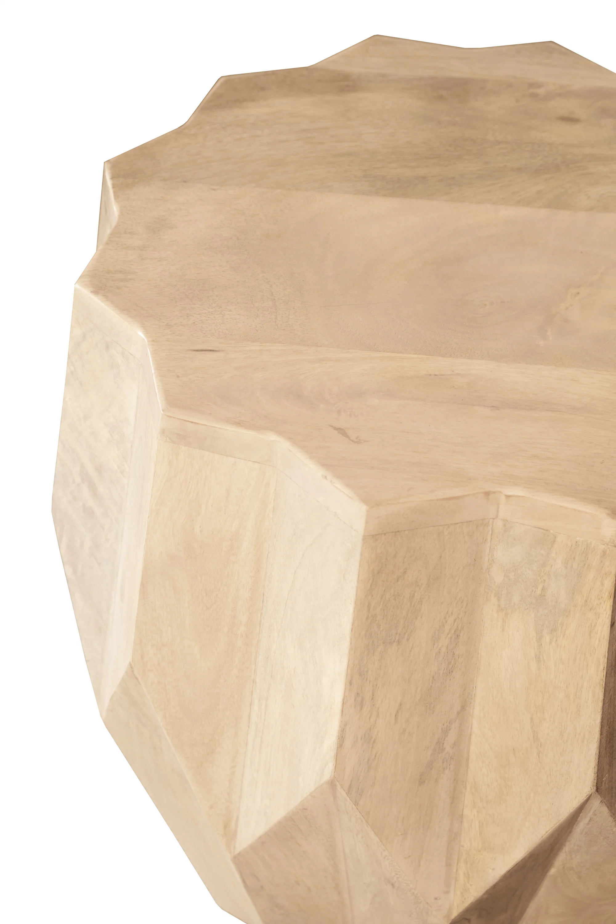 White Solid Wood Round End Table By Homeroots - Image 4