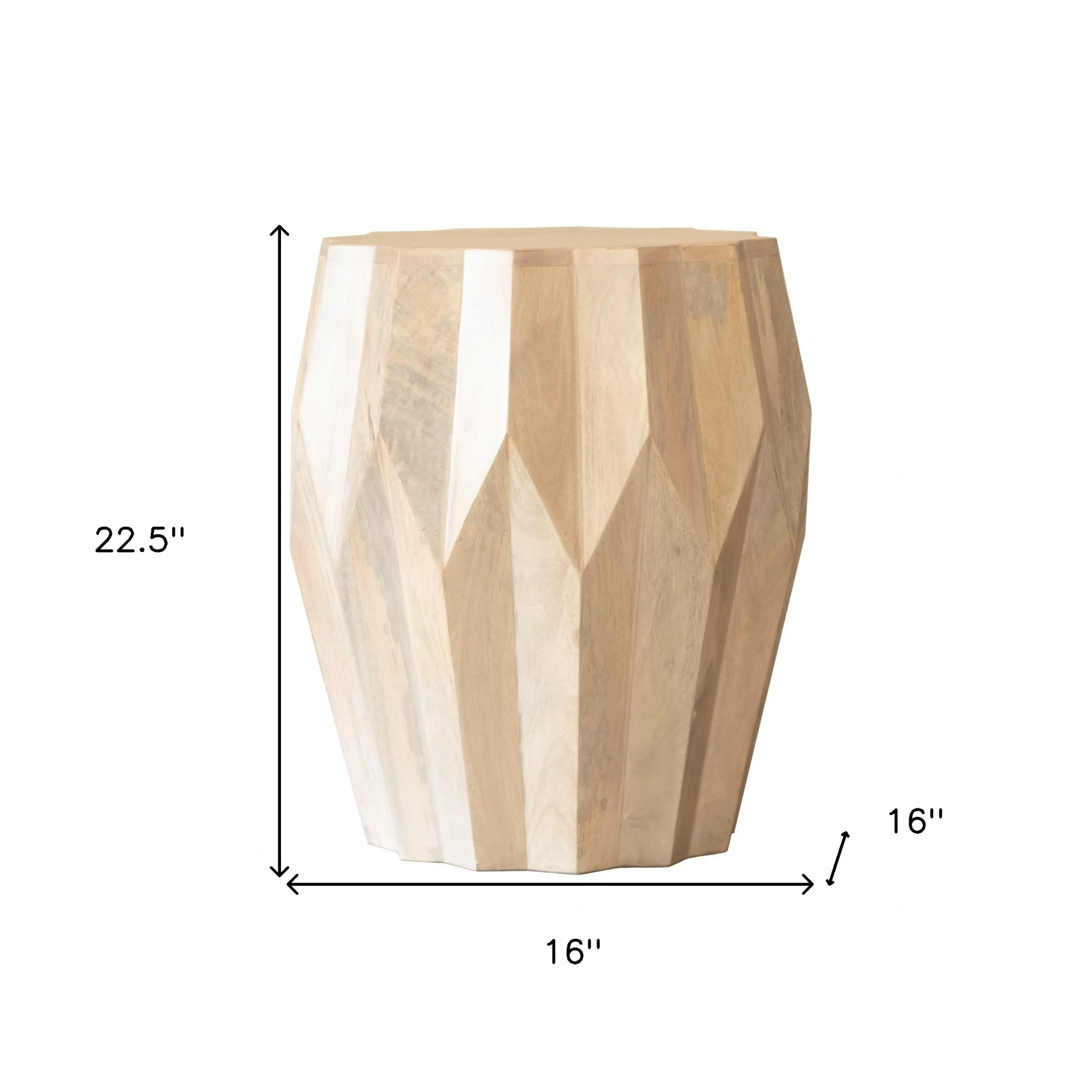White Solid Wood Round End Table By Homeroots - Image 5
