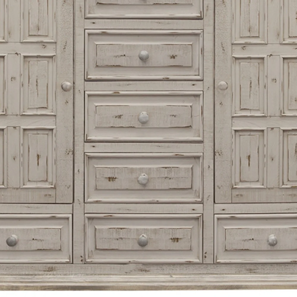 White Solid Wood Seven Drawer Gentlemans Chest By Homeroots - Image 3