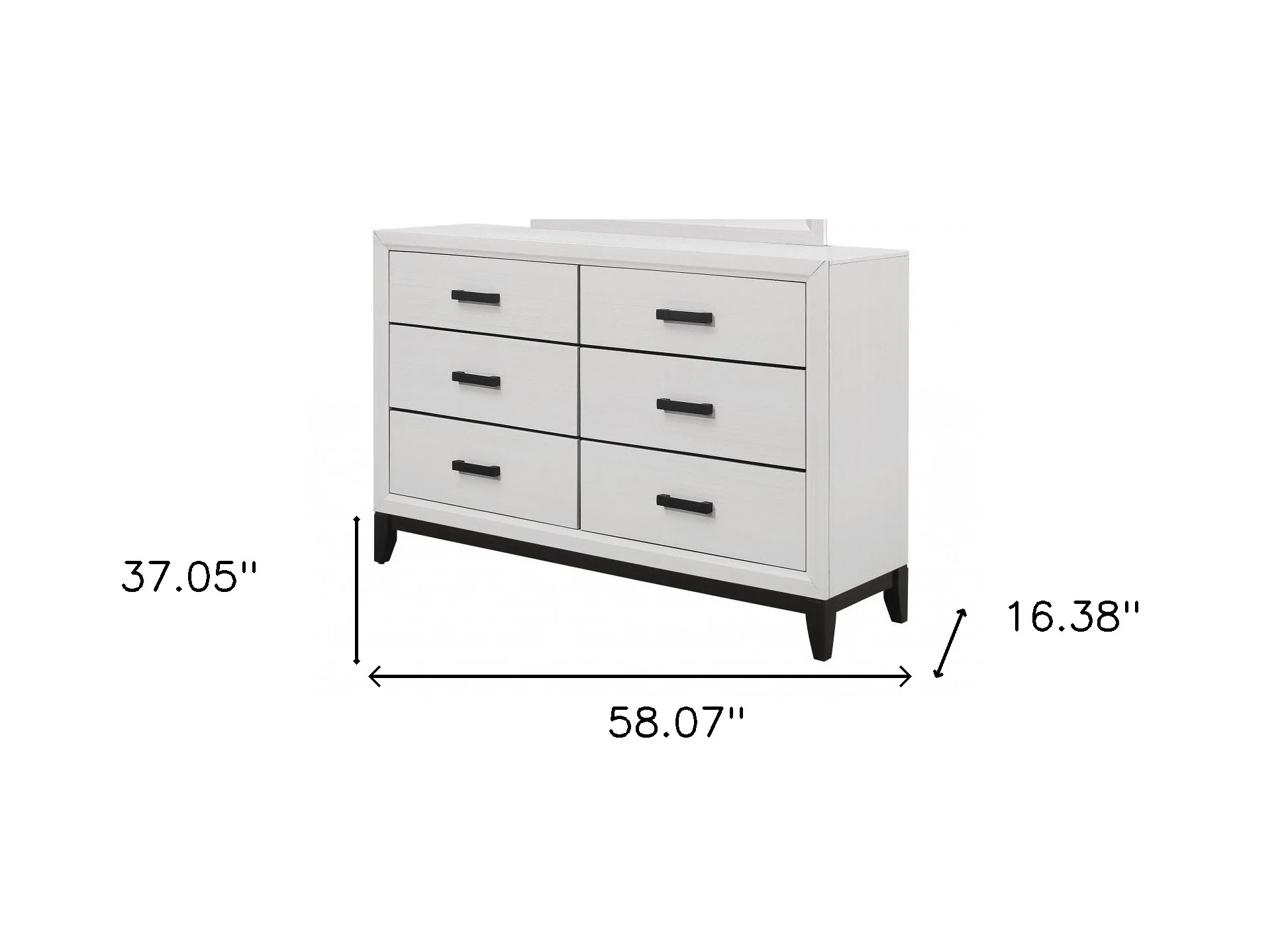 White Solid Wood Six Drawer Double Dresser By Homeroots - Image 7