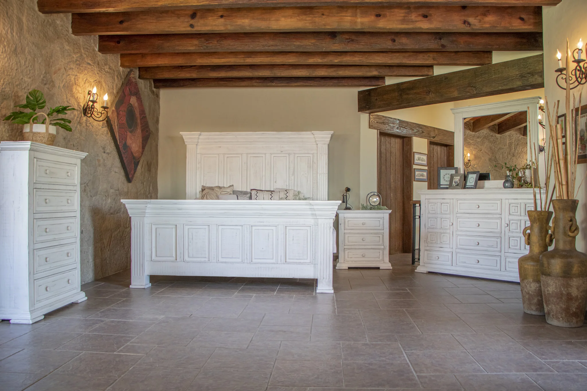 White Solid Wood Six Drawer Triple Dresser By Homeroots - Image 3