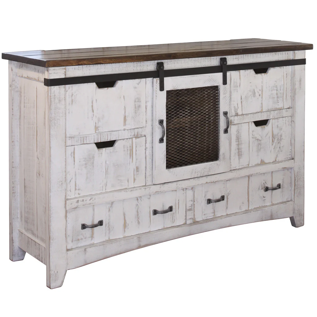 White Solid Wood Six Drawer Triple Dresser By Homeroots - Image 5
