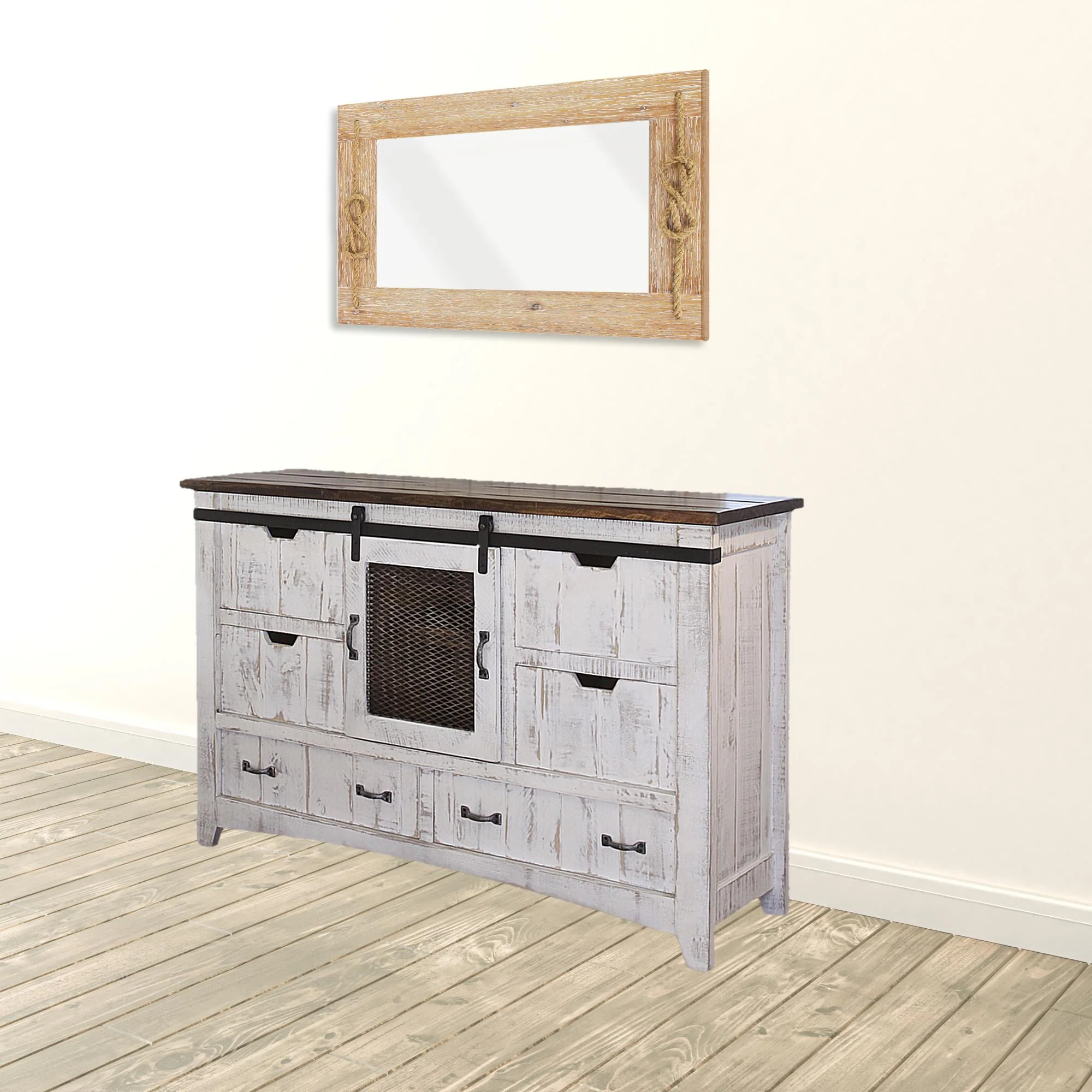 White Solid Wood Six Drawer Triple Dresser By Homeroots - Image 6