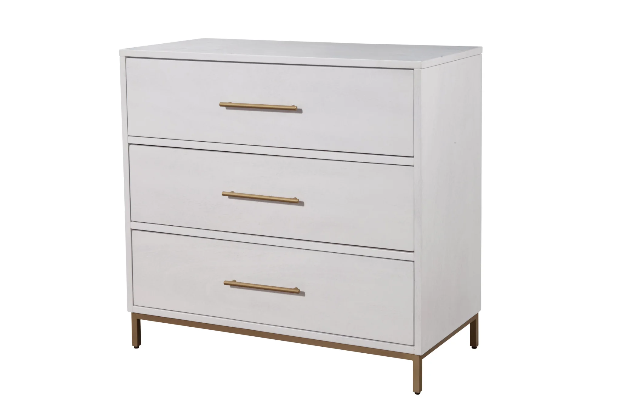 White Solid Wood Three Drawer Chest By Homeroots - Image 2