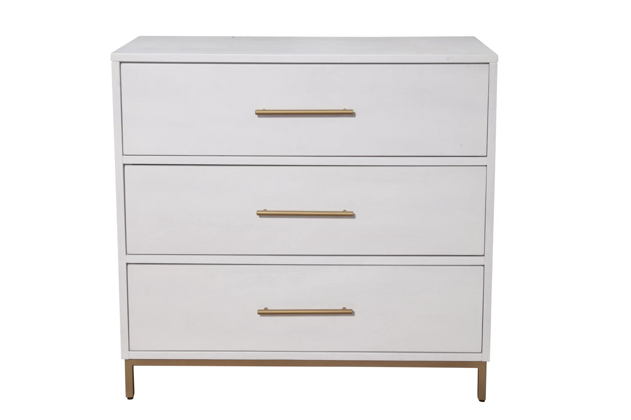 White Solid Wood Three Drawer Chest By Homeroots - Image 5