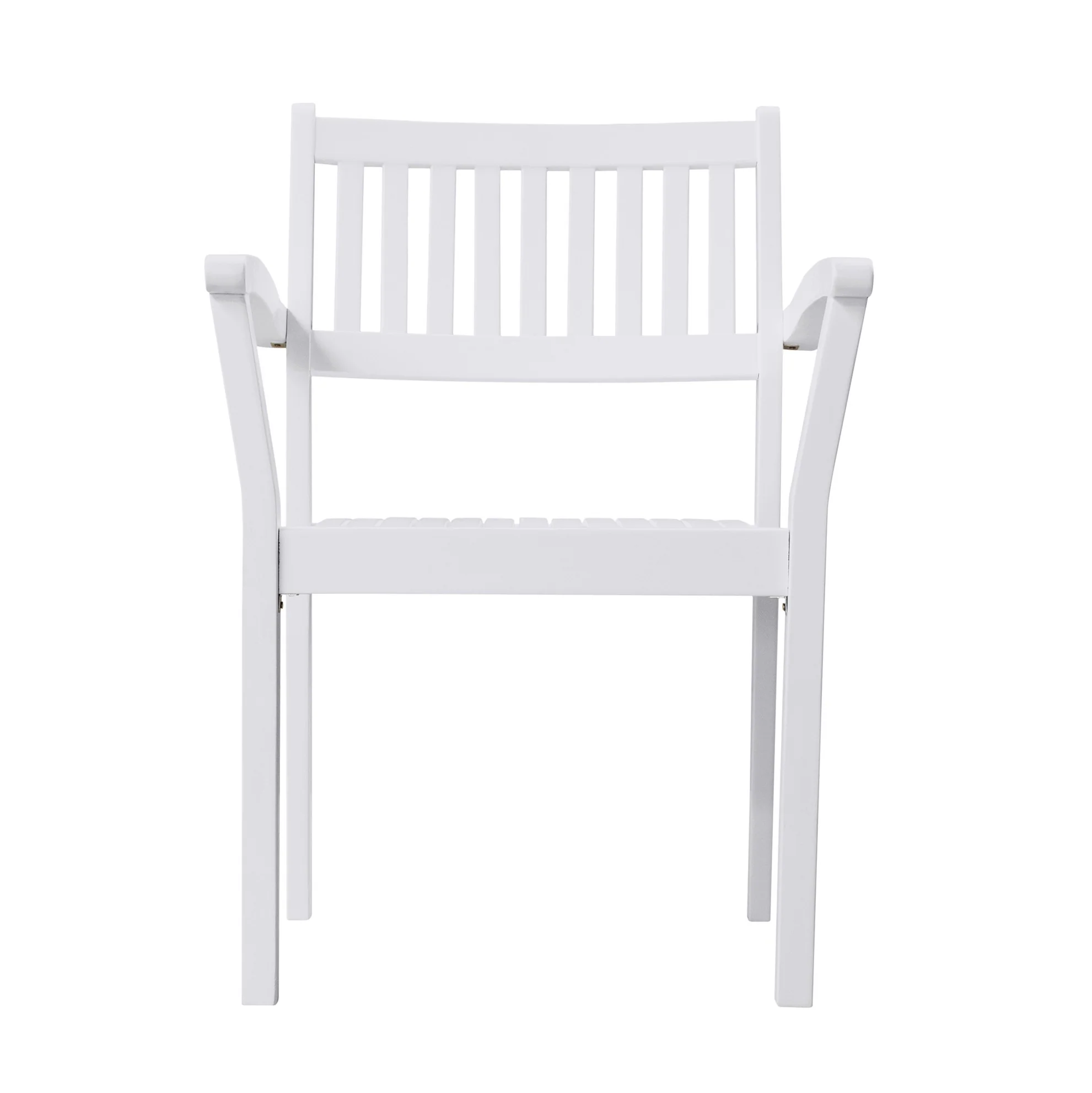 White Stacking Armchairs Set Of 2 By Homeroots - Image 2