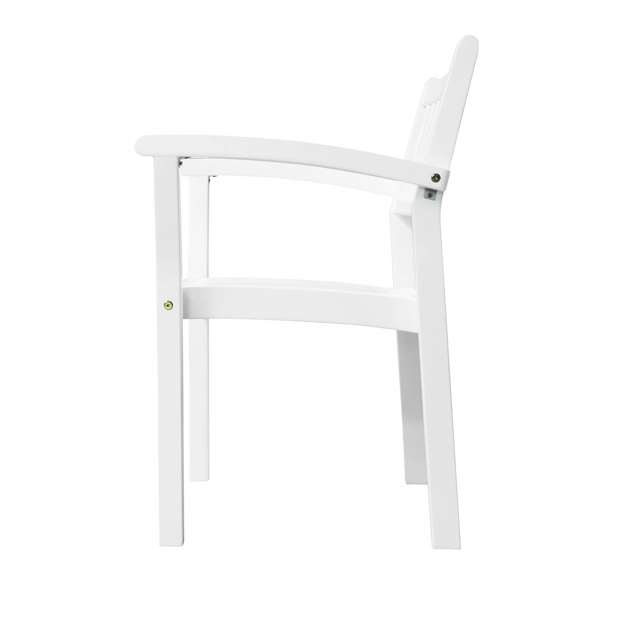 White Stacking Armchairs Set Of 2 By Homeroots - Image 3