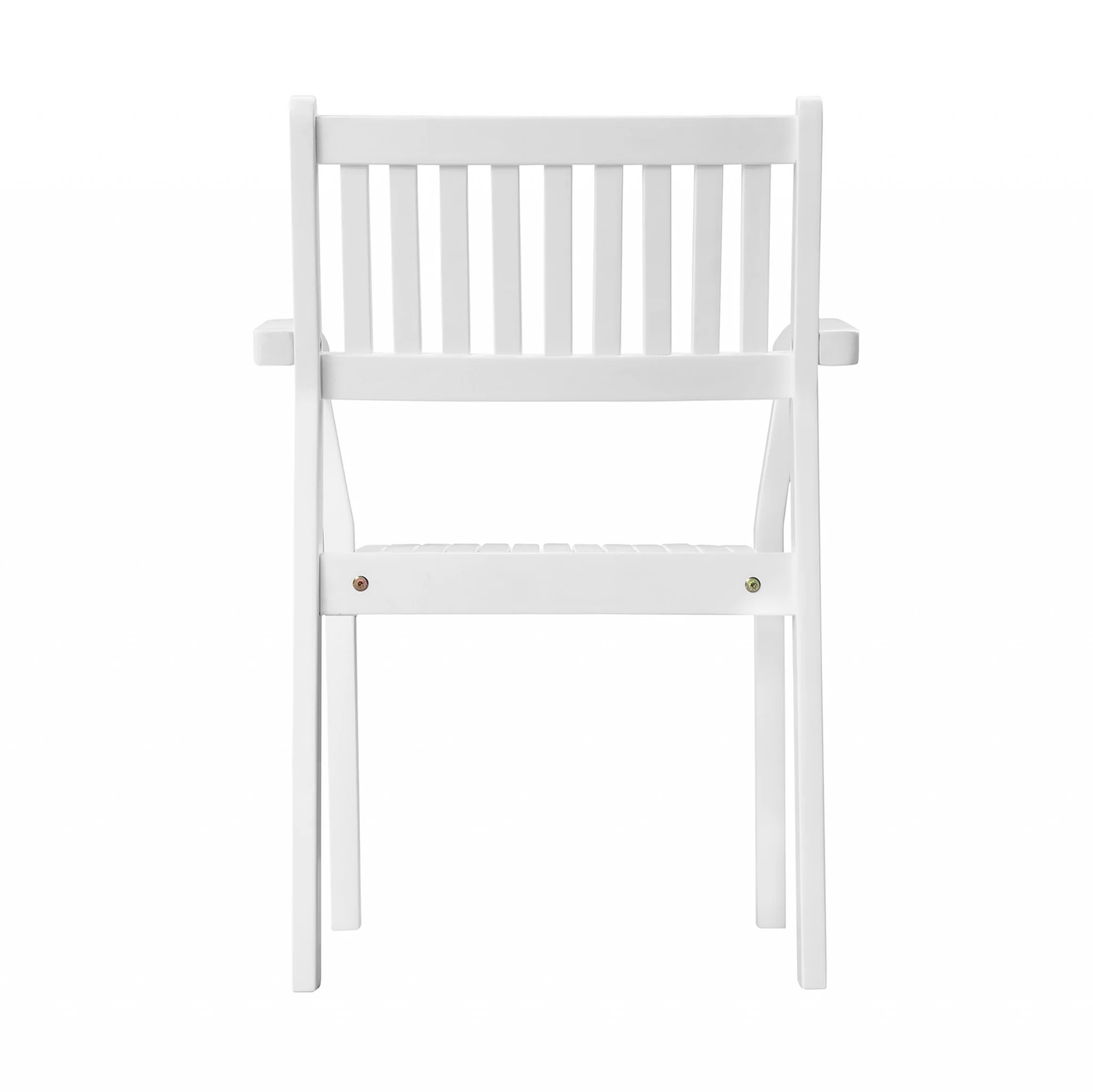 White Stacking Armchairs Set Of 2 By Homeroots - Image 4