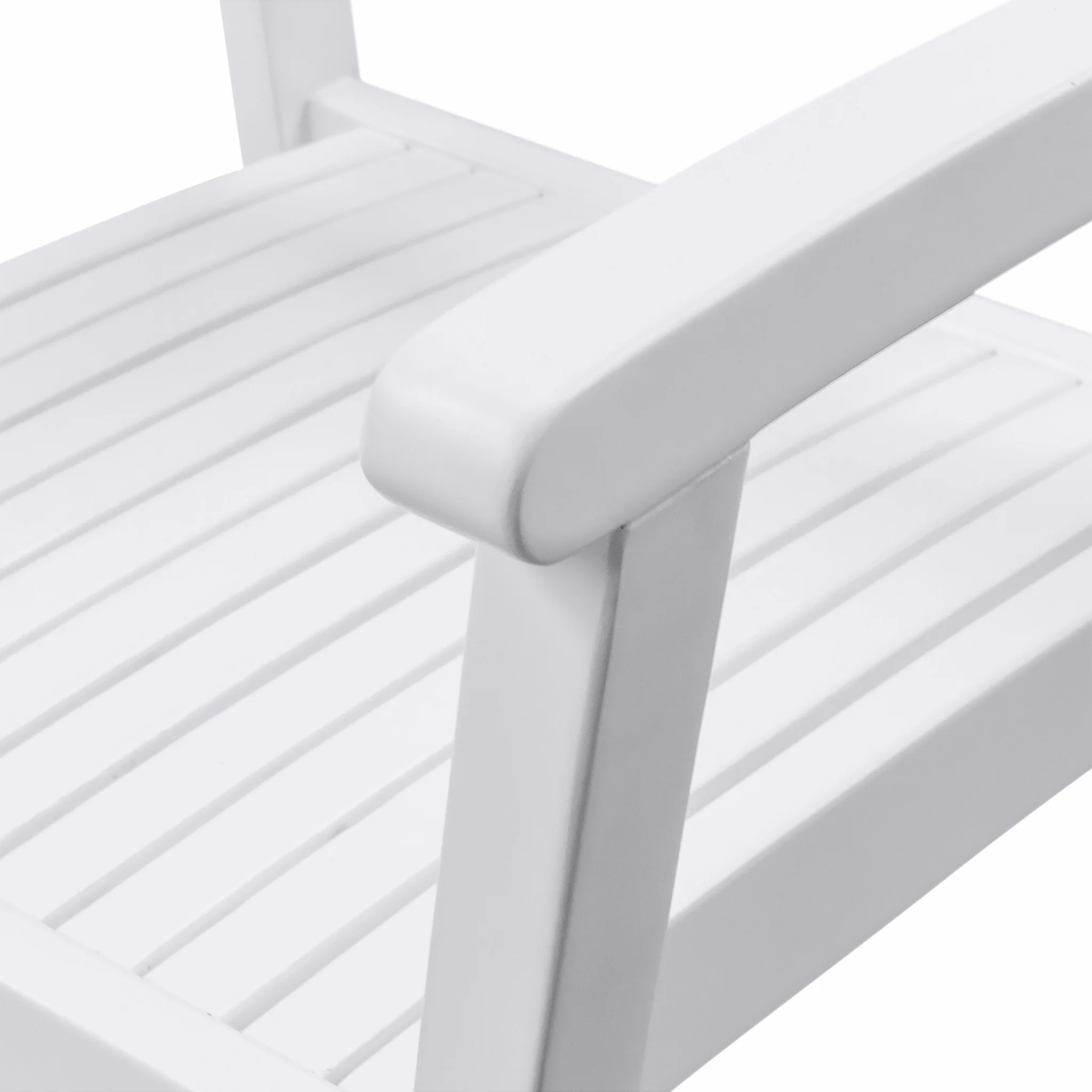 White Stacking Armchairs Set Of 2 By Homeroots - Image 5