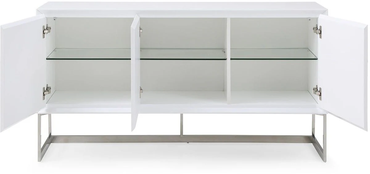 White Stainless Steel Buffet By Homeroots - 320851 - Image 4