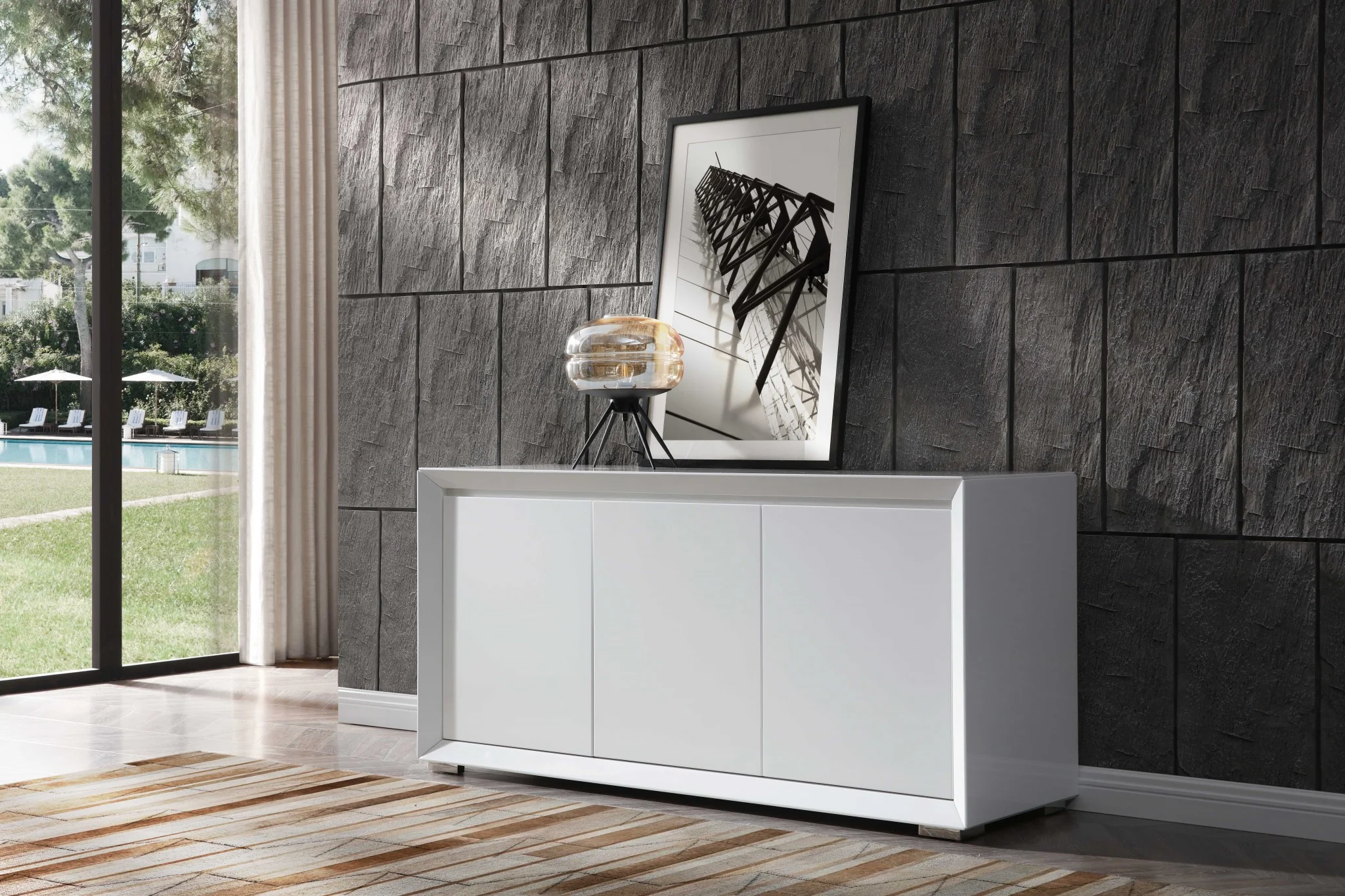 White Stainless Steel Buffet By Homeroots - 370768 - Image 4