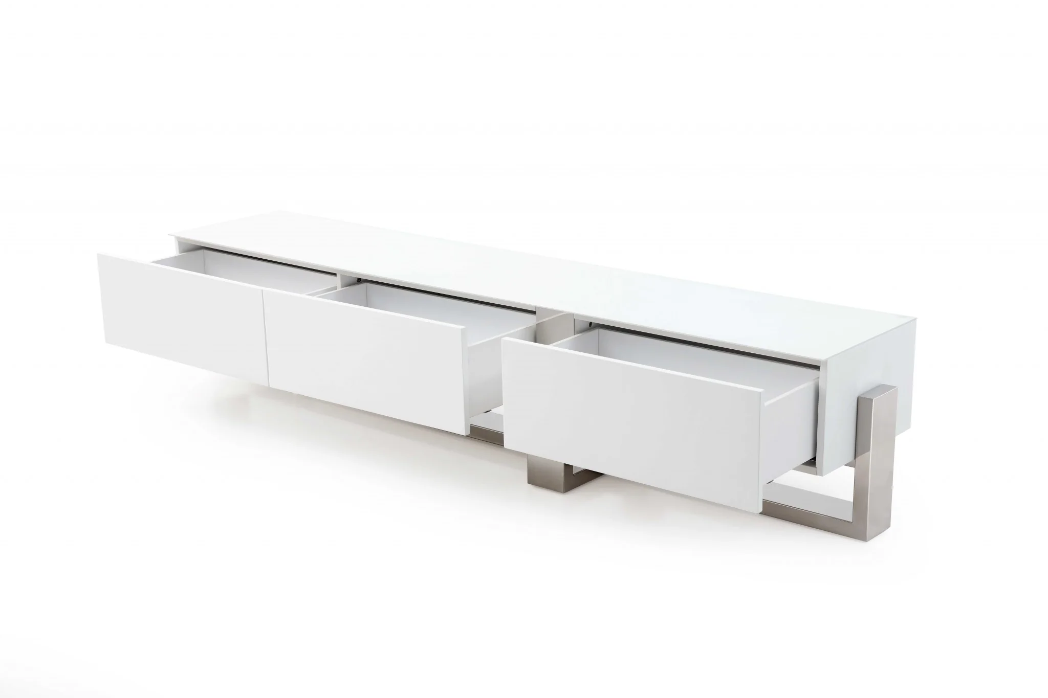 White Stainless Steel TV Unit By Homeroots - Image 4