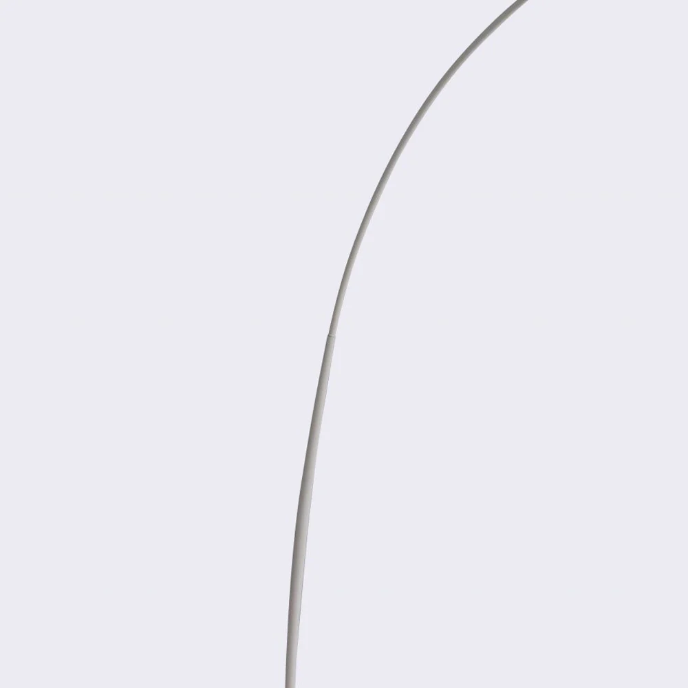 White Steel Arched With White Metal Shade By Homeroots - Image 2