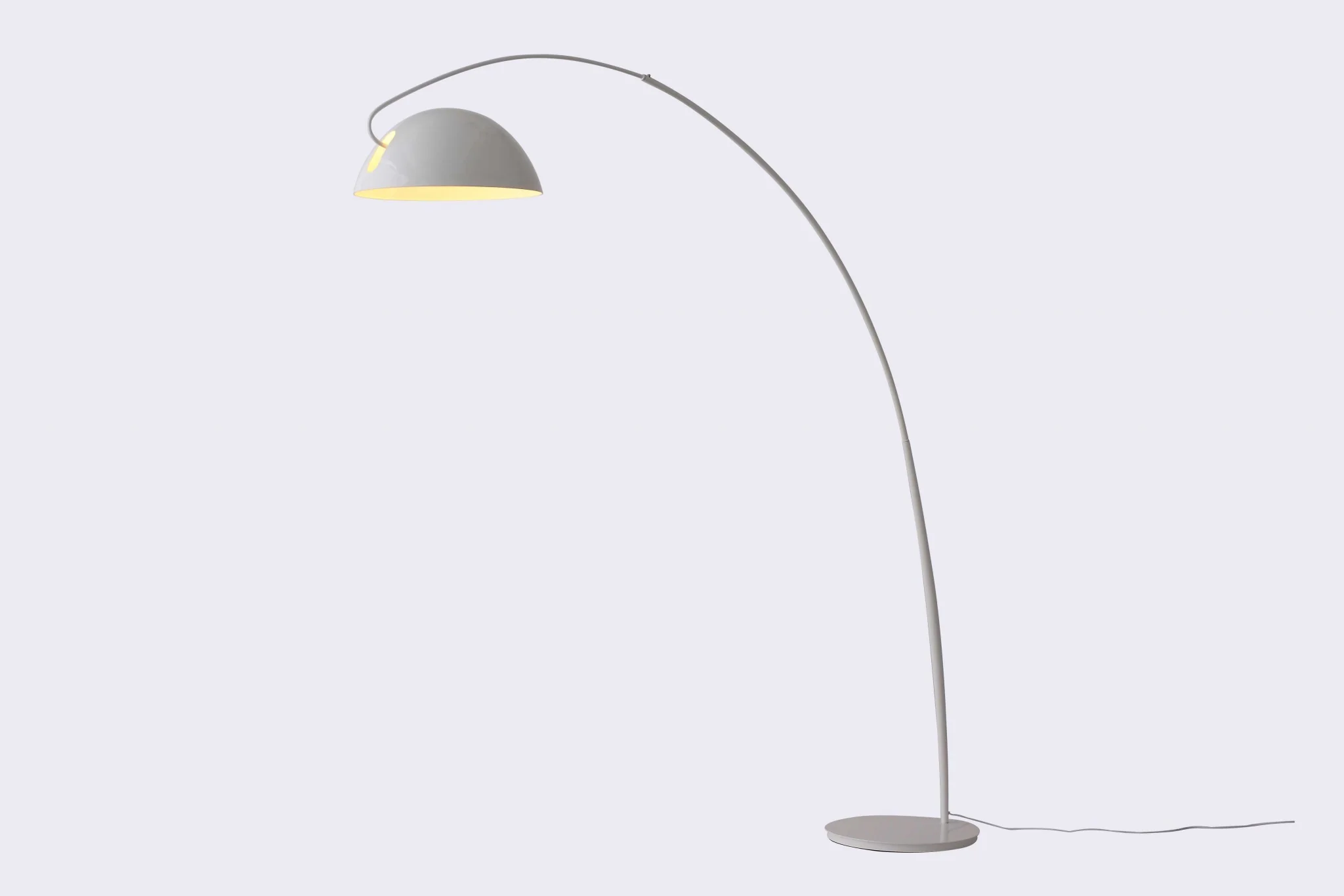 White Steel Arched With White Metal Shade By Homeroots - Image 3