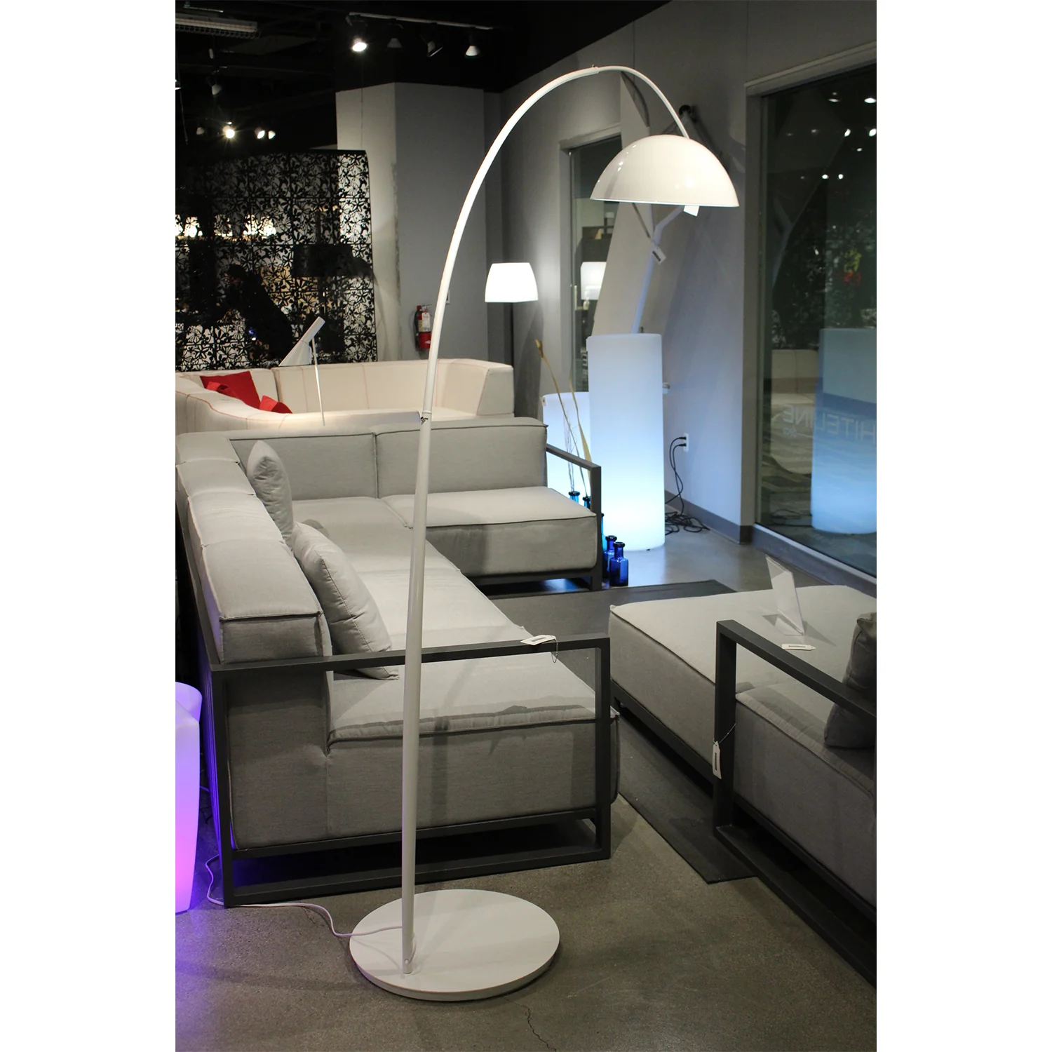 White Steel Arched With White Metal Shade By Homeroots - Image 5