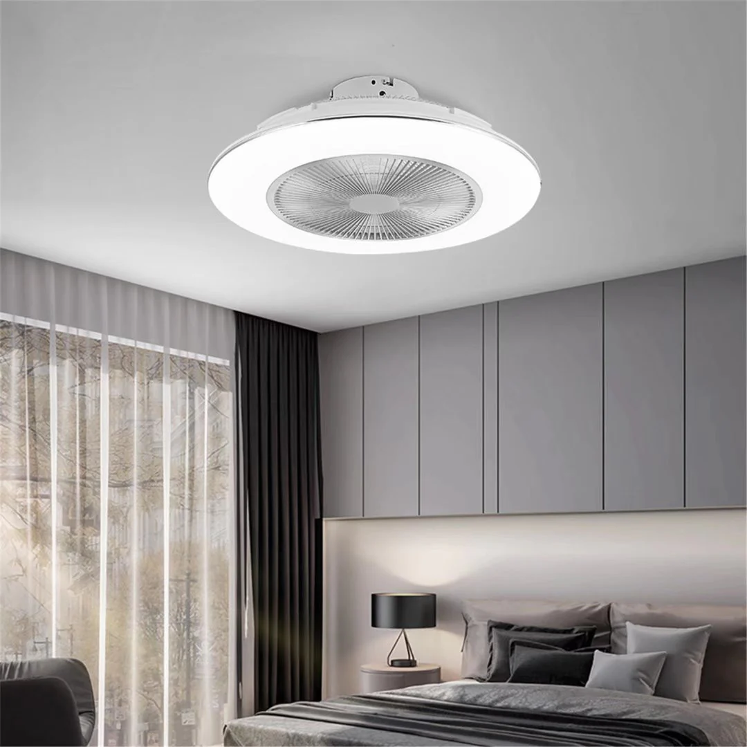 White Stylish LED Ceiling Lamp And Fan By Homeroots - Image 3