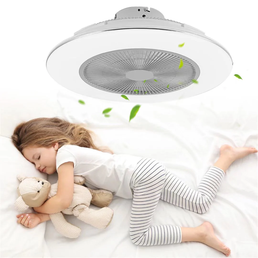 White Stylish LED Ceiling Lamp And Fan By Homeroots - Image 4