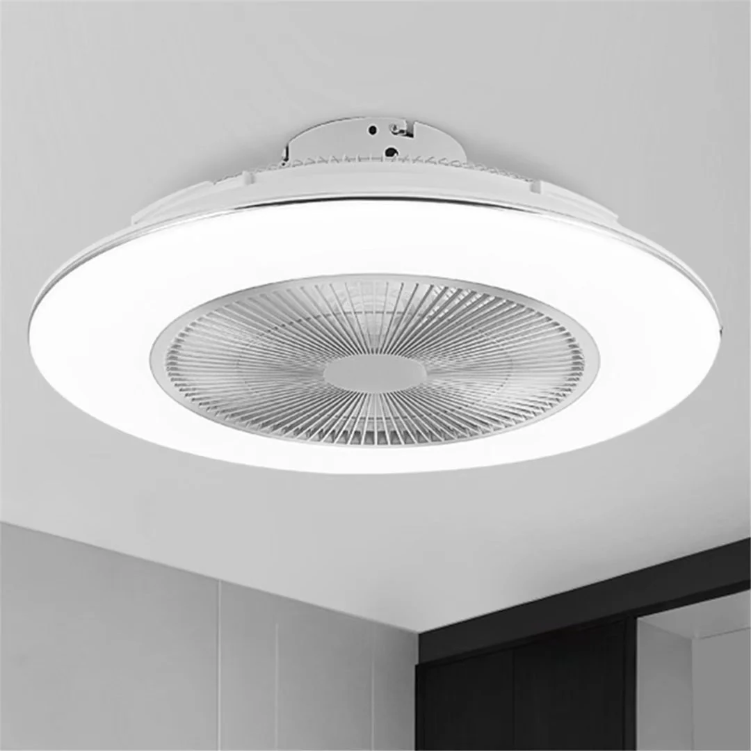 White Stylish LED Ceiling Lamp And Fan By Homeroots - Image 6