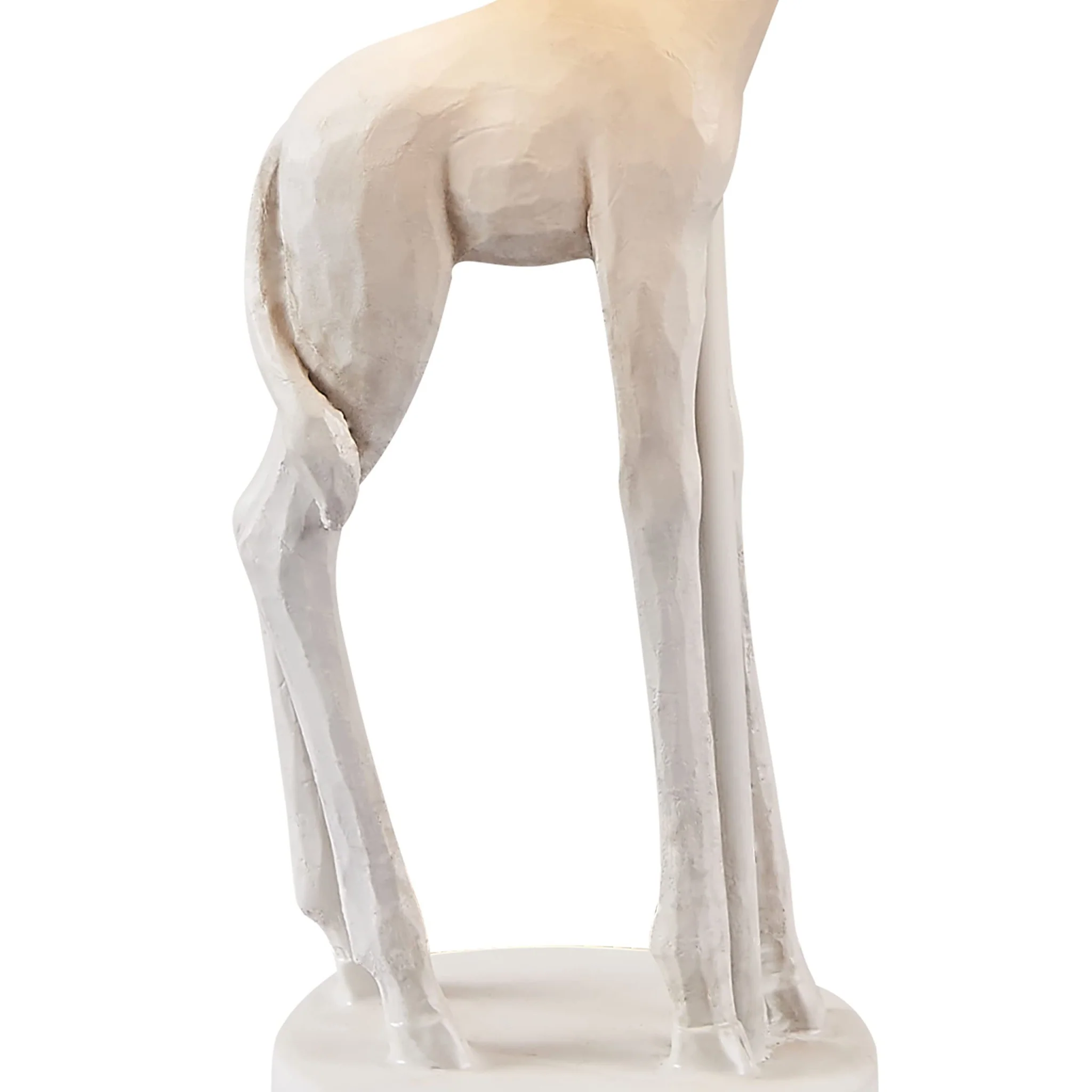 White Textured Giraffe Table Lamp With White Drum Shade By Homeroots - Image 4