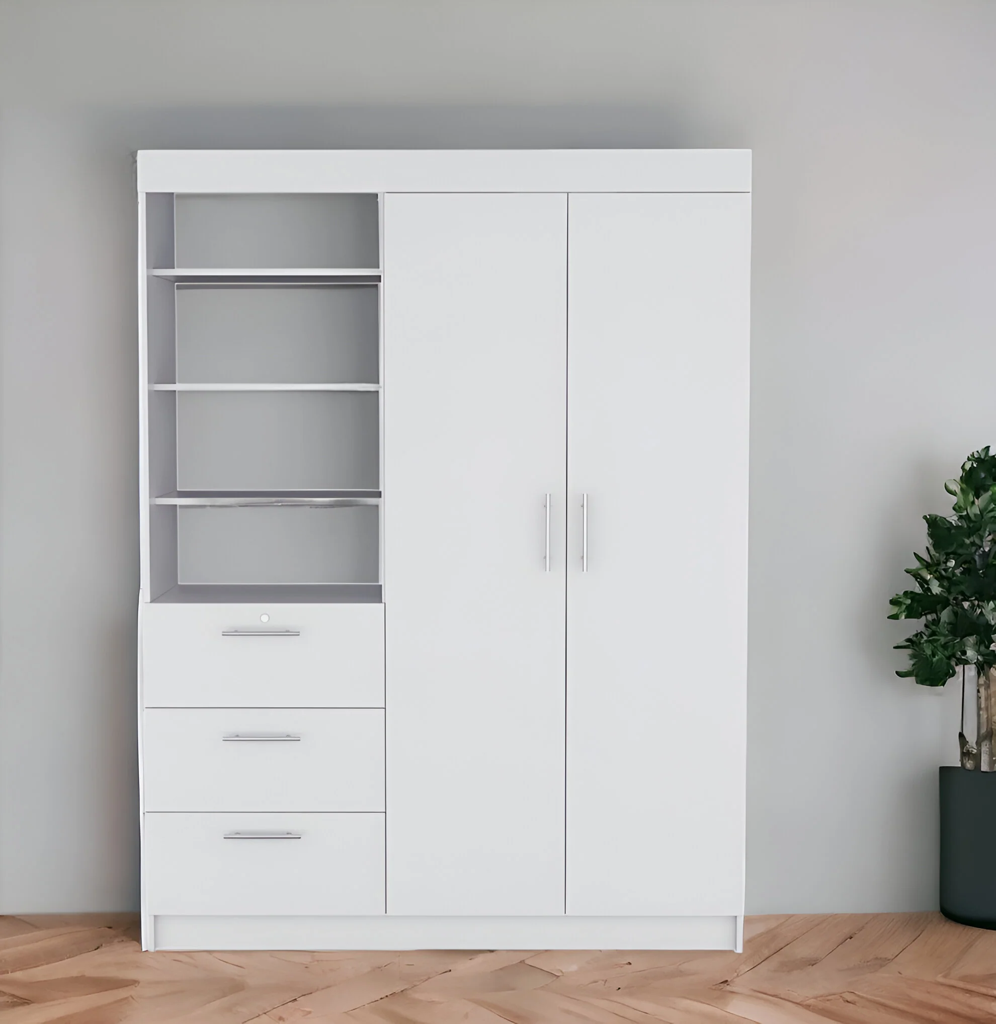 White Three Drawer Combo Dresser By Homeroots - Image 2