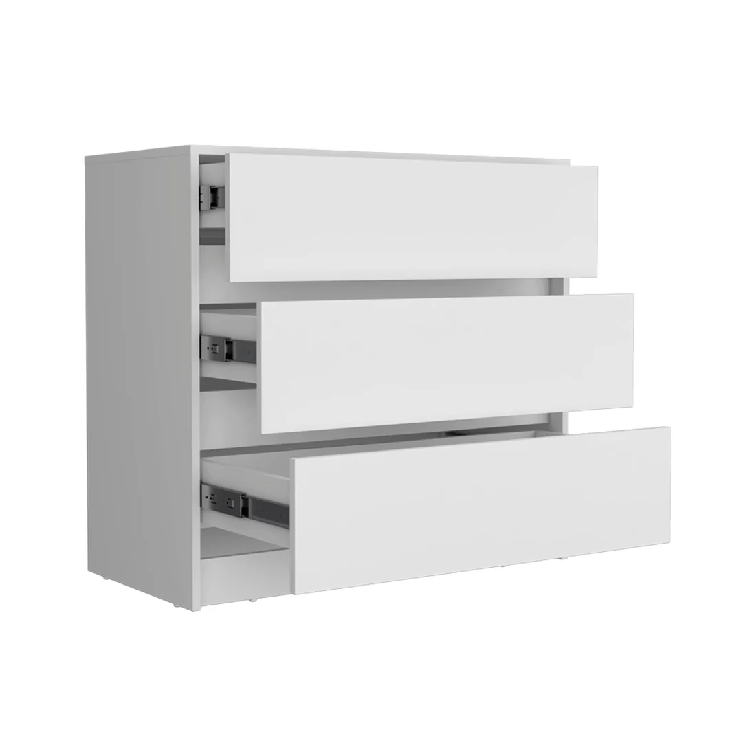 White Three Drawer Dresser By Homeroots - Image 2