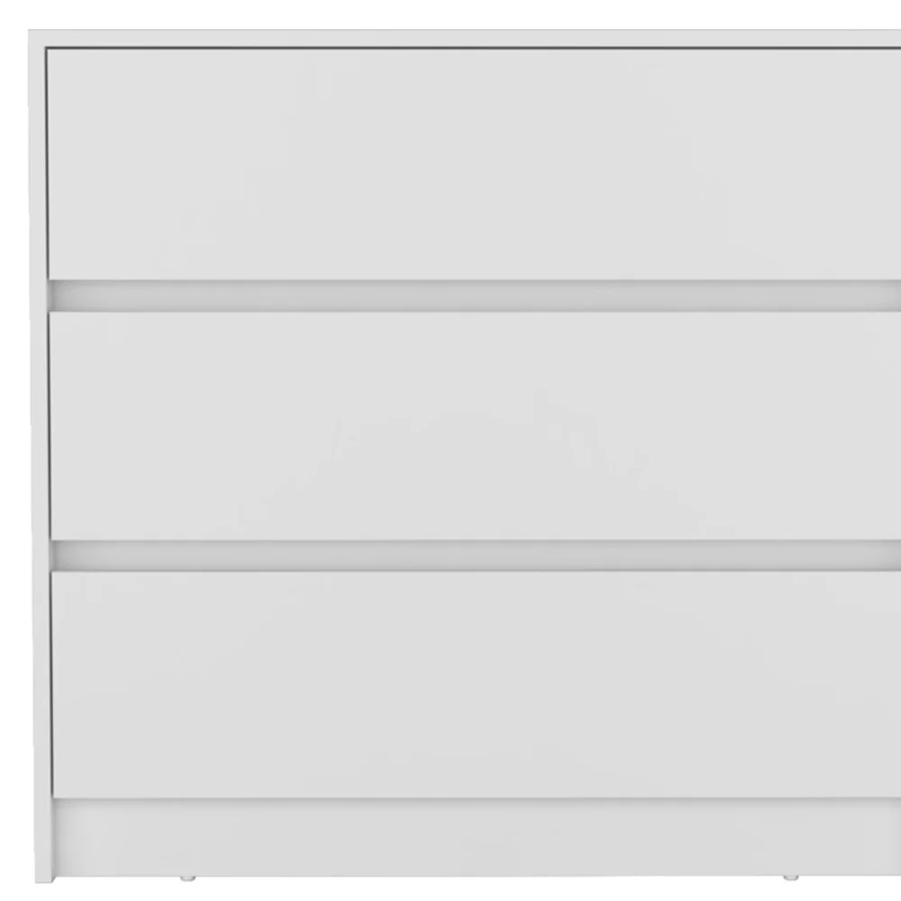 White Three Drawer Dresser By Homeroots - Image 4