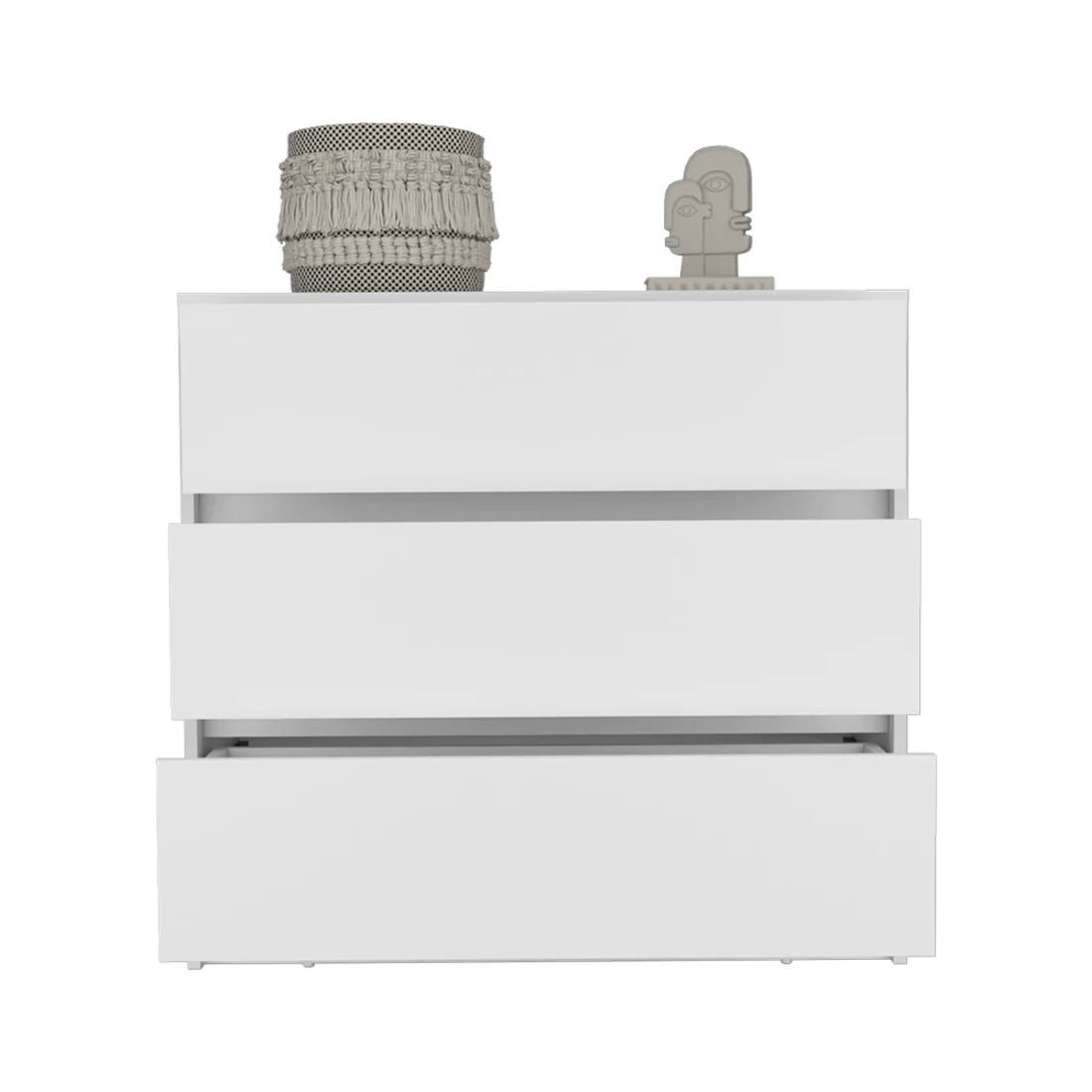 White Three Drawer Dresser By Homeroots - Image 7