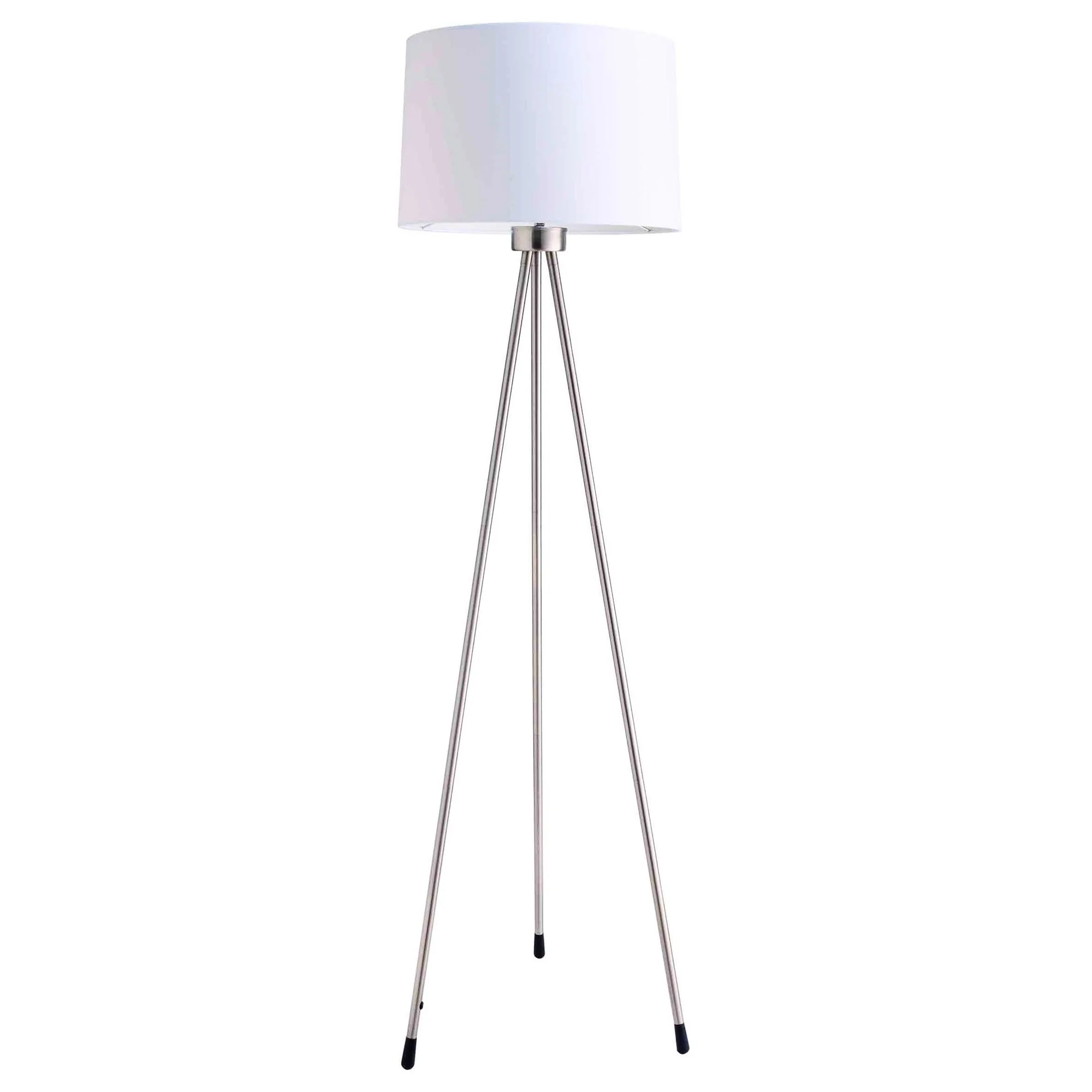 White Tripod Floor Lamp With White Drum Shade By Homeroots - Image 3