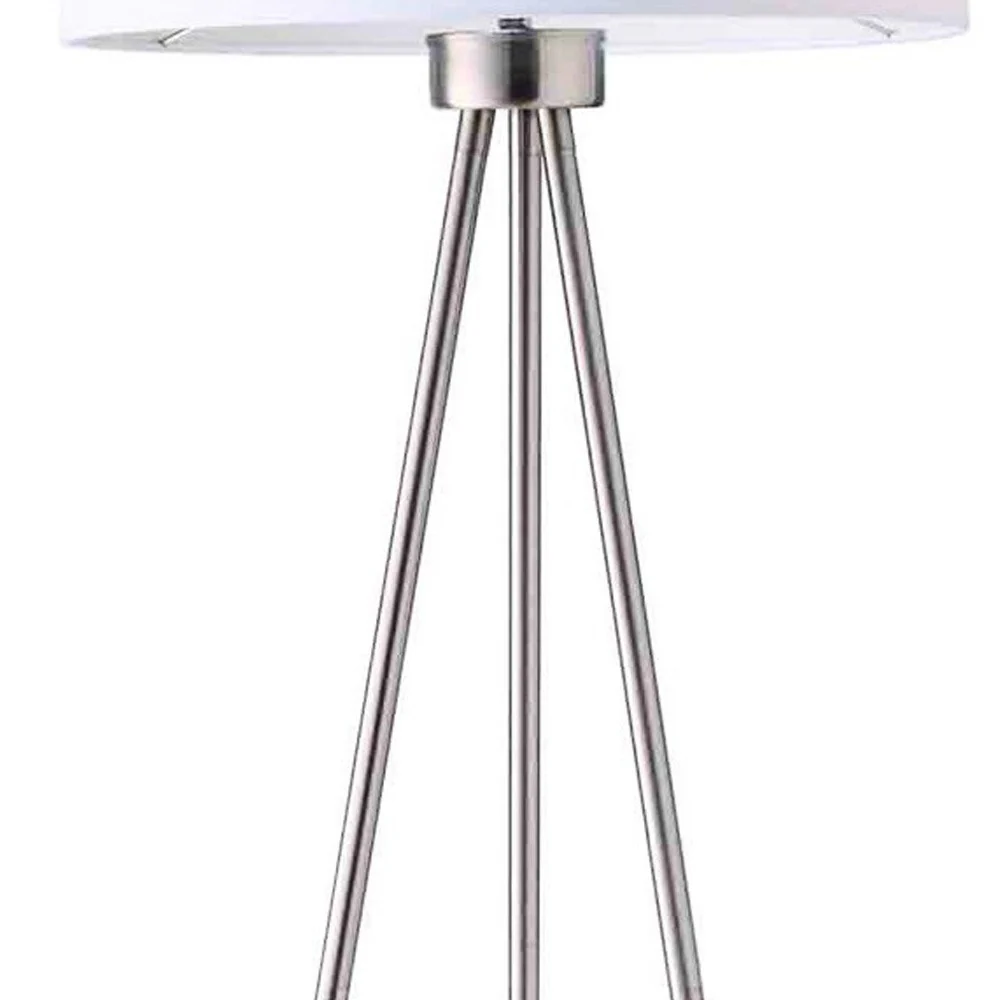 White Tripod Floor Lamp With White Drum Shade By Homeroots - Image 4