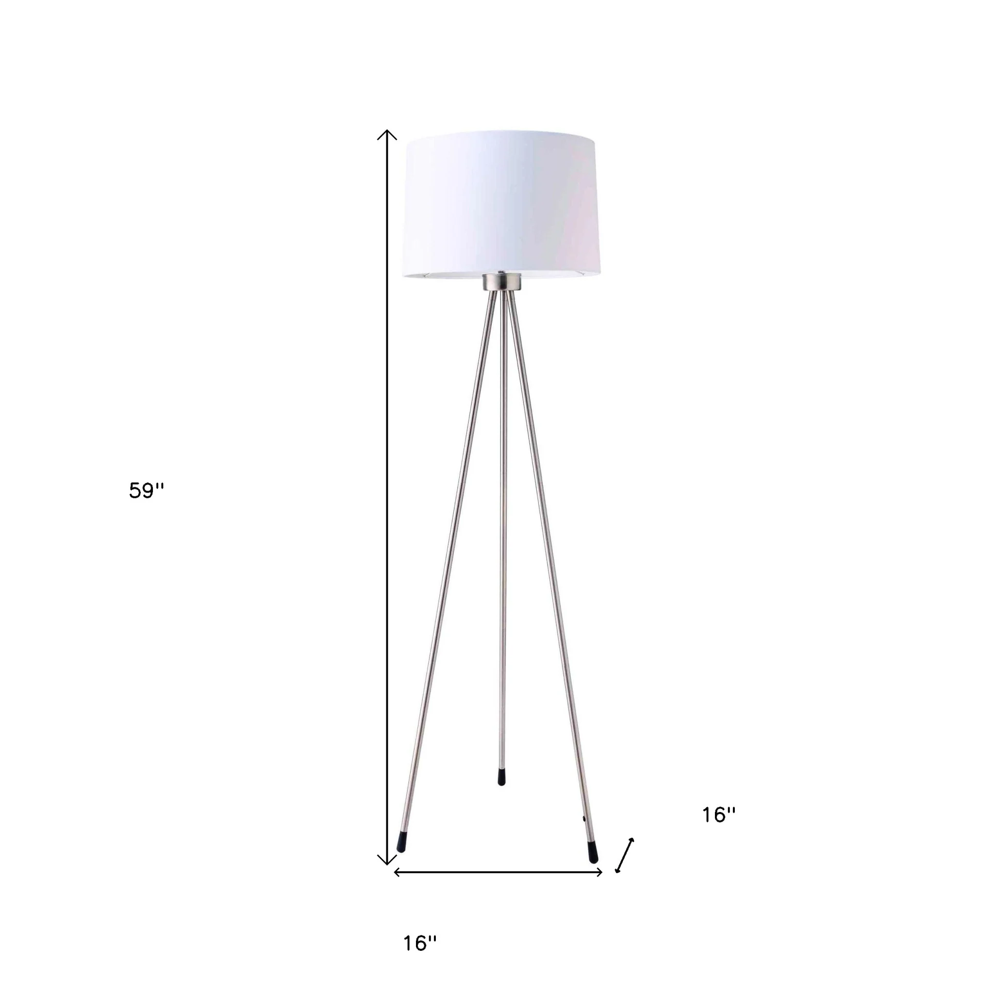 White Tripod Floor Lamp With White Drum Shade By Homeroots - Image 6