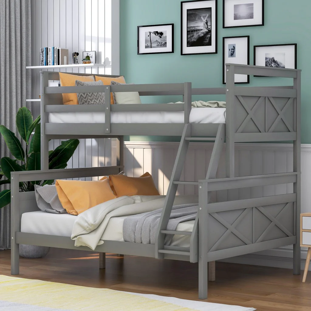 White Twin Over Full Size Bunk Bed By Homeroots - Image 10