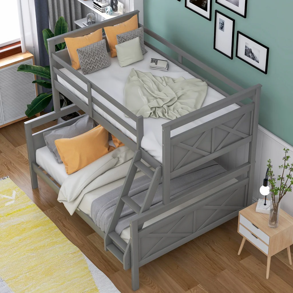 White Twin Over Full Size Bunk Bed By Homeroots - Image 13