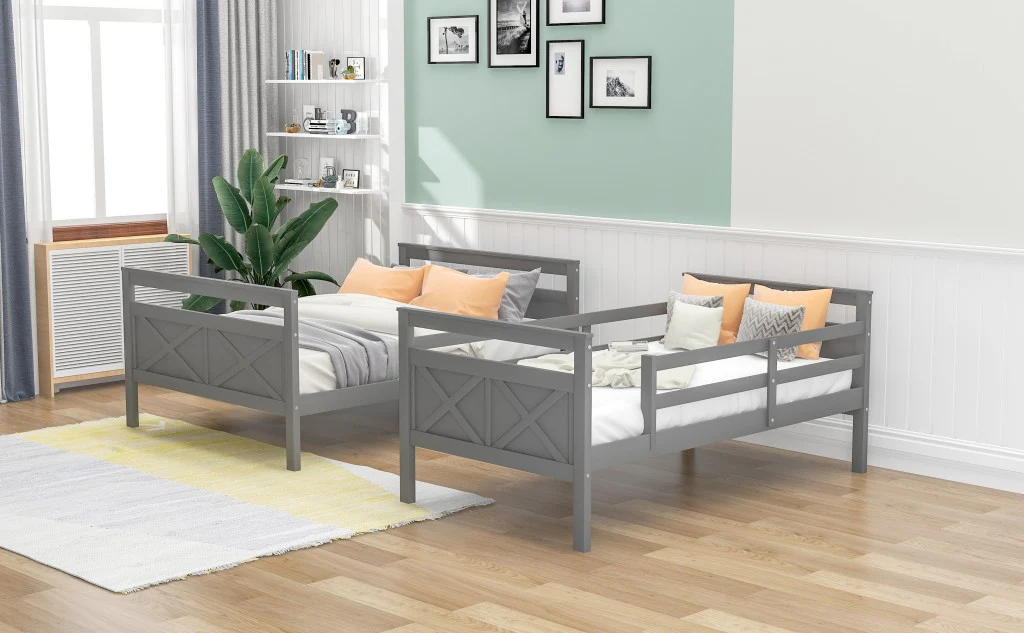 White Twin Over Full Size Bunk Bed By Homeroots - Image 14