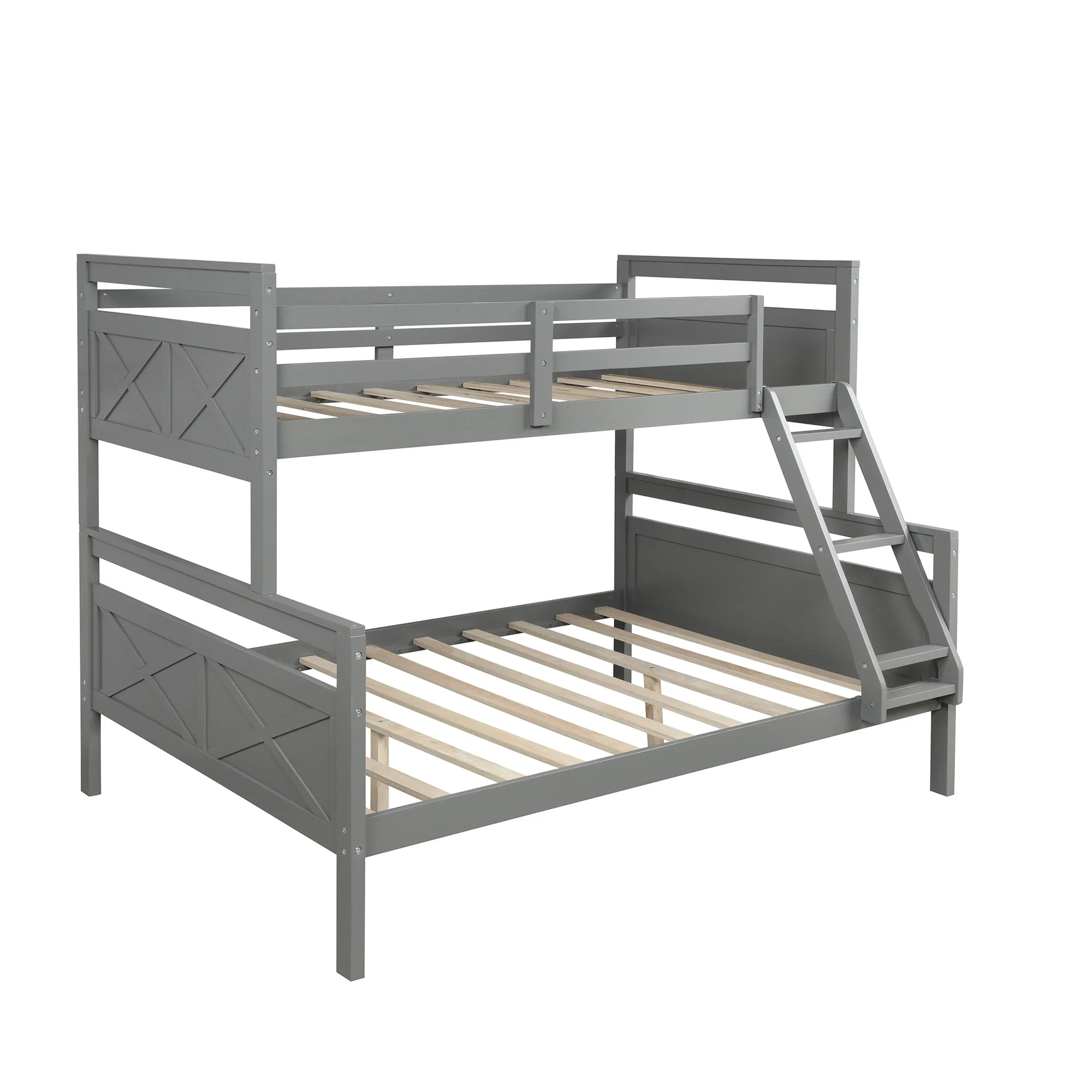 White Twin Over Full Size Bunk Bed By Homeroots - Image 15
