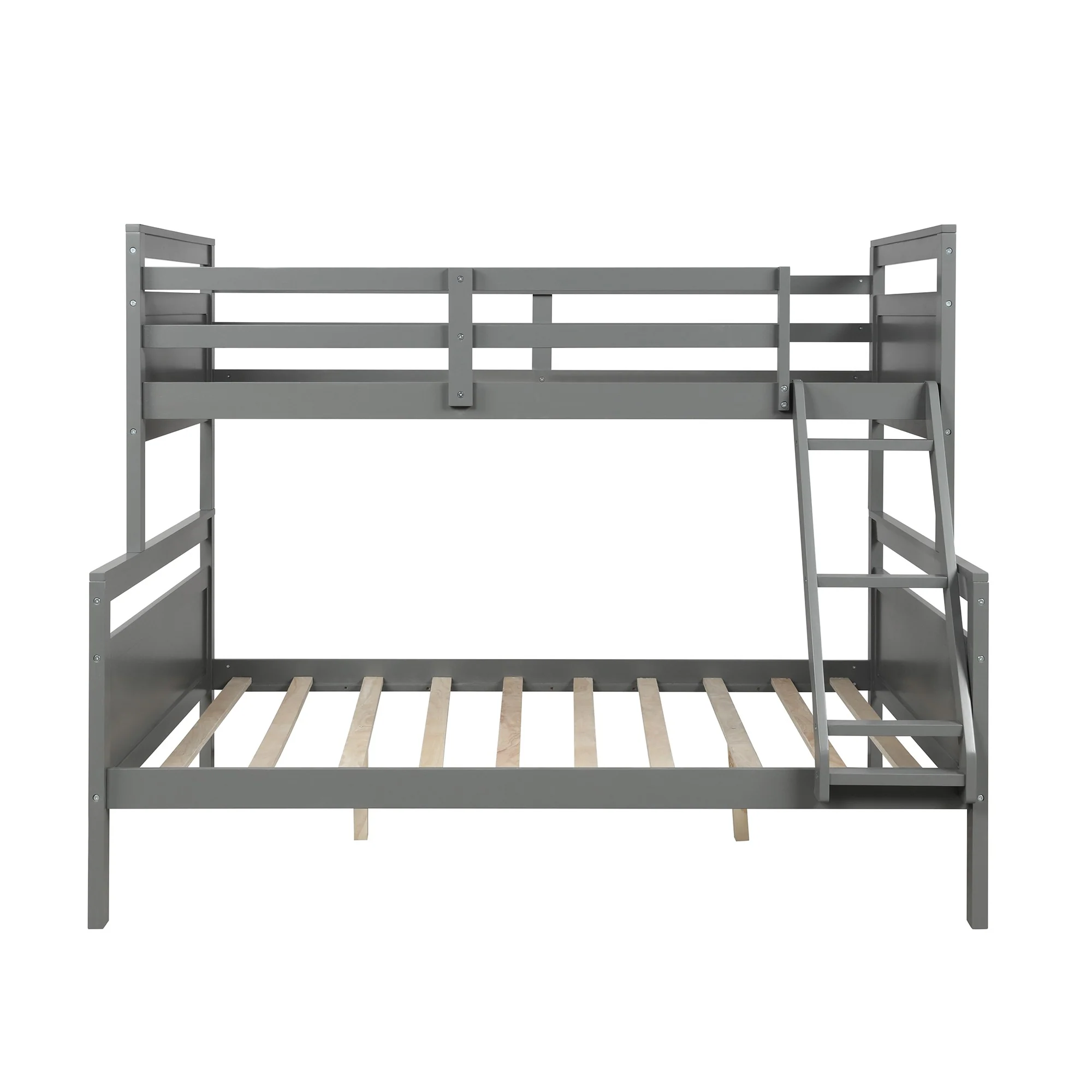 White Twin Over Full Size Bunk Bed By Homeroots - Image 16