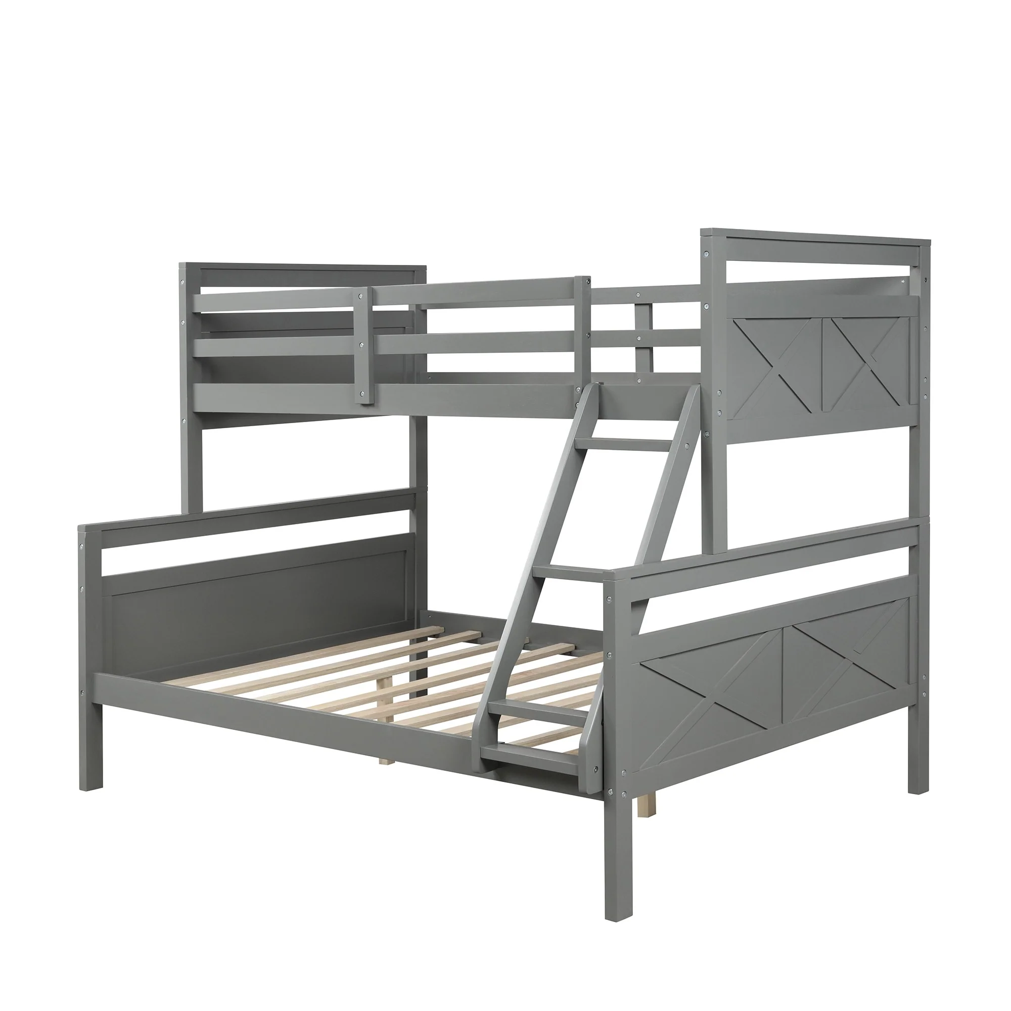 White Twin Over Full Size Bunk Bed By Homeroots - Image 17