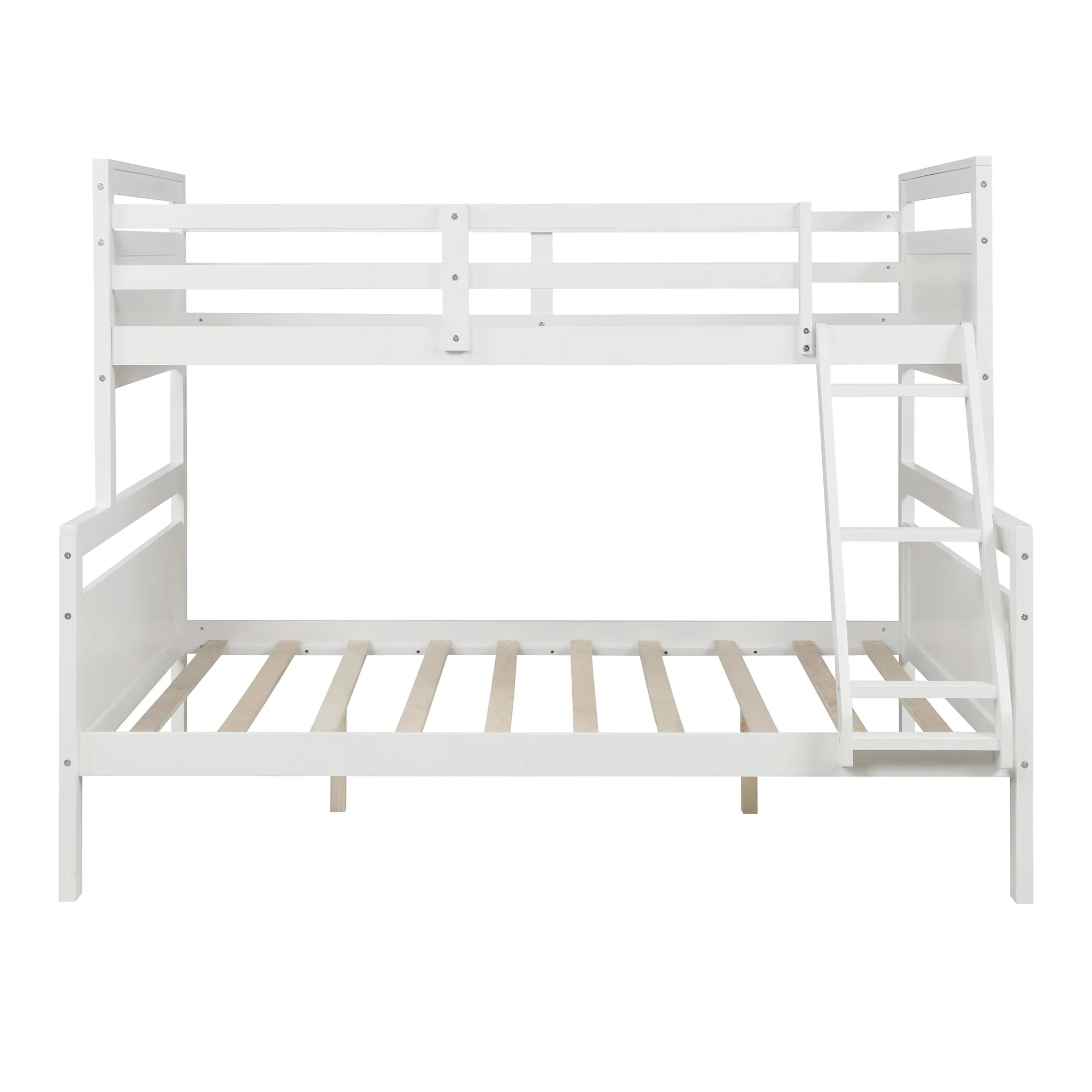 White Twin Over Full Size Bunk Bed By Homeroots - Image 7