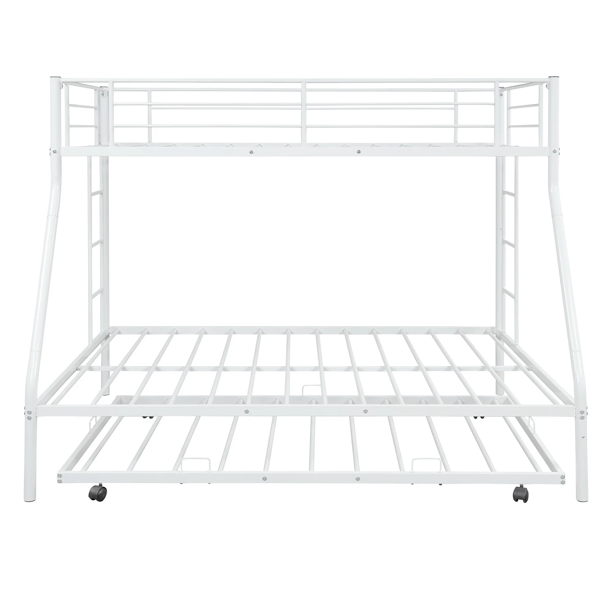 White Twin Over Full Size Bunk Bed With Trundle By Homeroots - Image 7