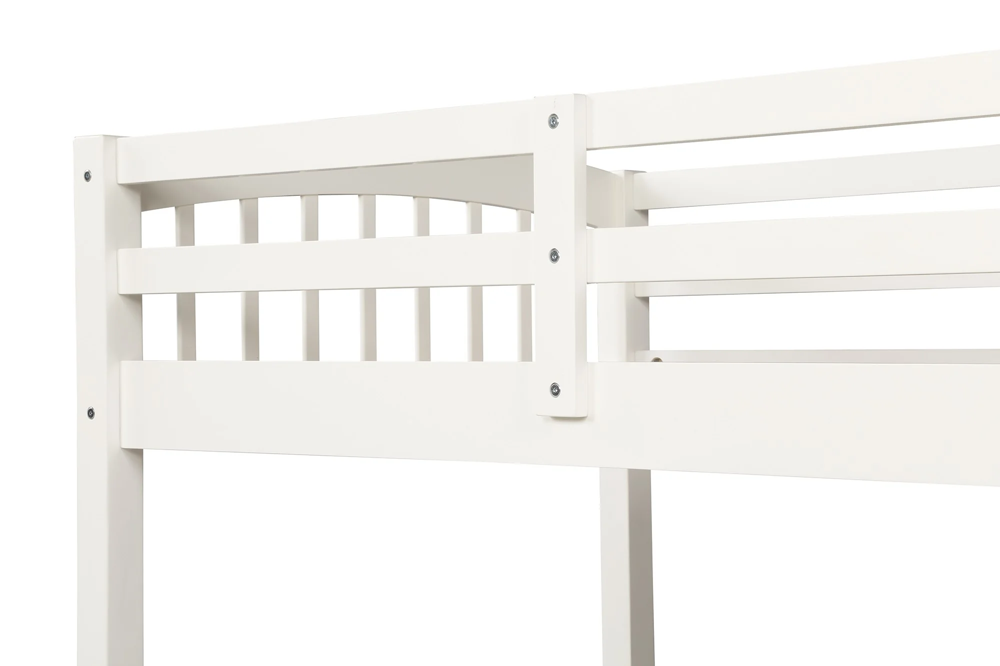White Twin Over Twin Bunk Bed With Trundle And Drawers By Homeroots - Image 6