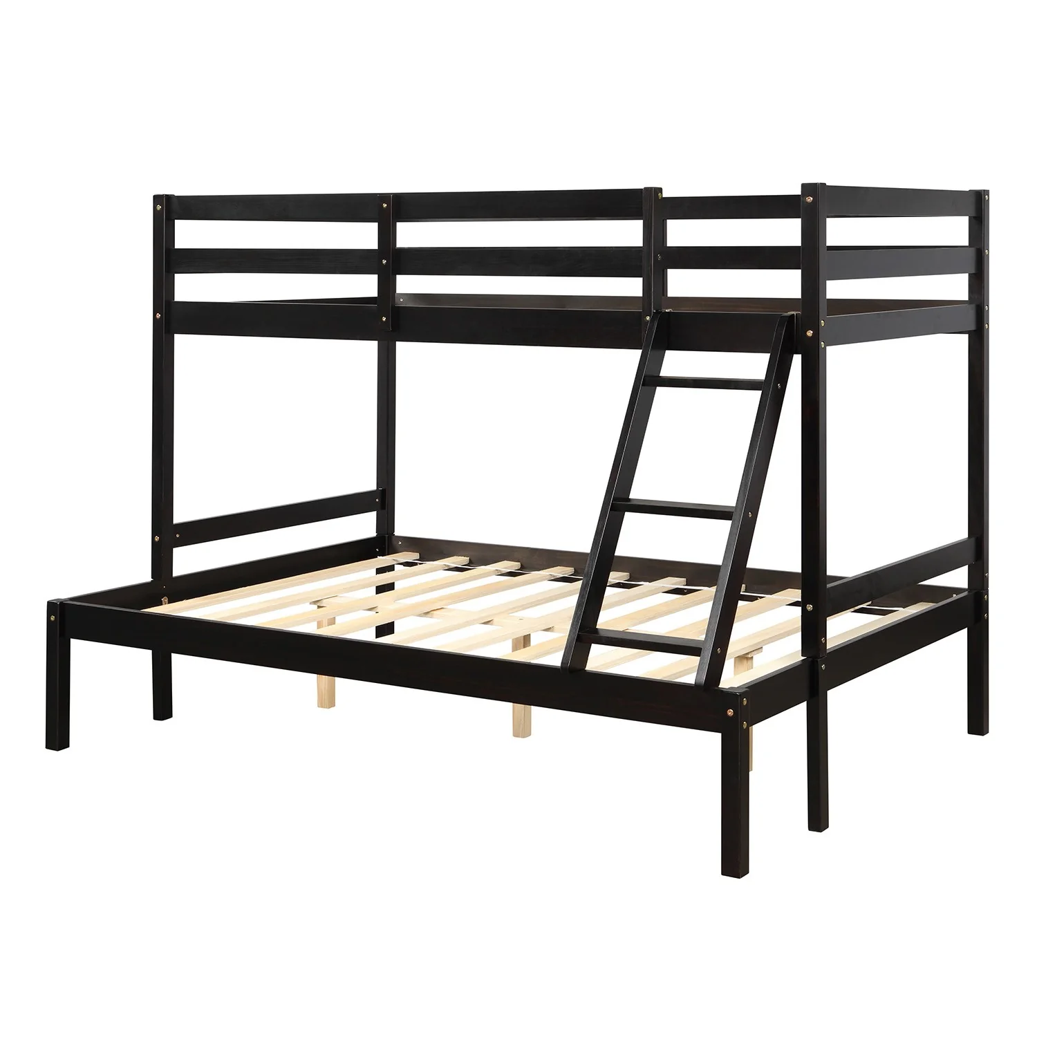 White Twin Size Full Size Bunk Bed By Homeroots - Image 12