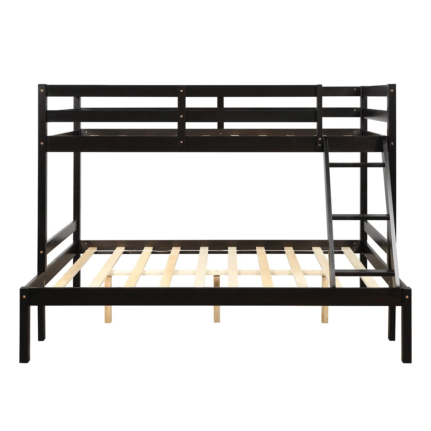 White Twin Size Full Size Bunk Bed By Homeroots - Image 14