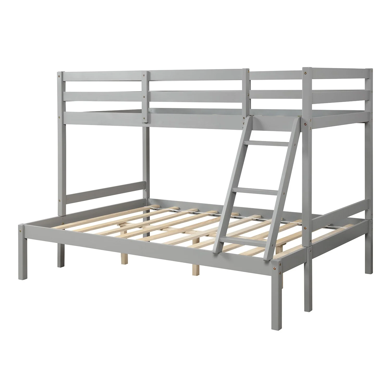 White Twin Size Full Size Bunk Bed By Homeroots - Image 23